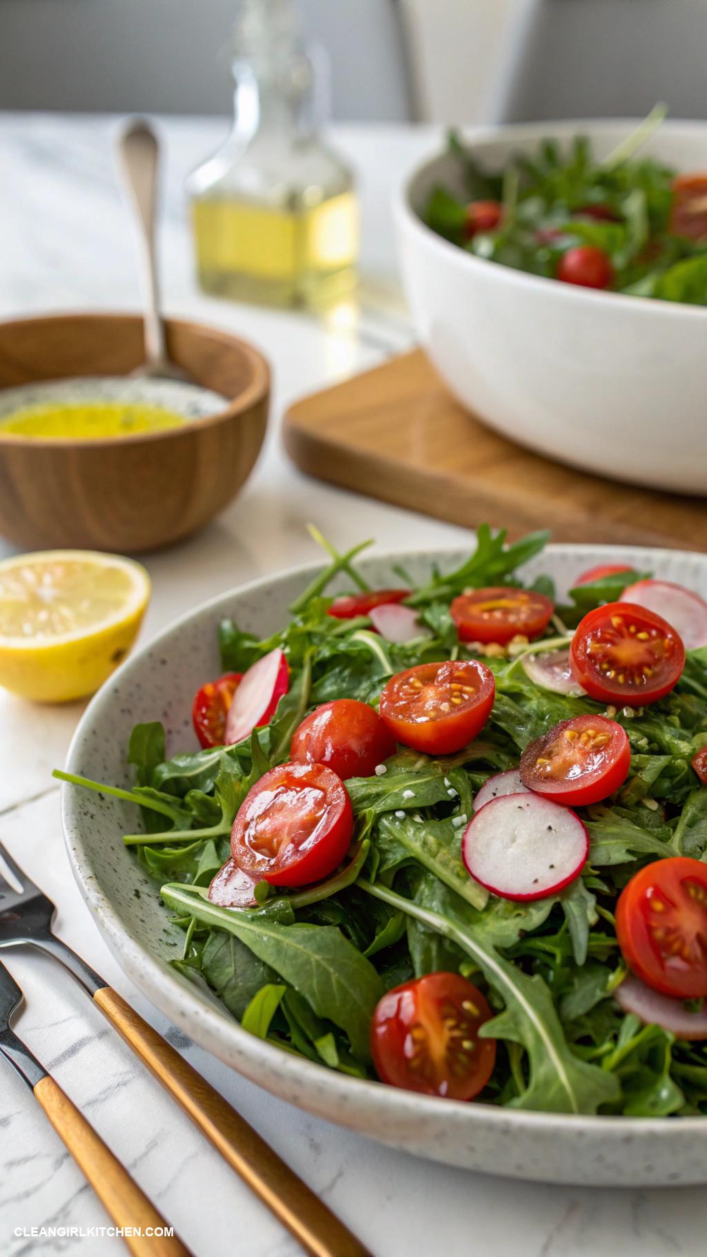 arugula salad recipes Arugula Salad with Lemon Vinaigrette and Cherry Tomatoes