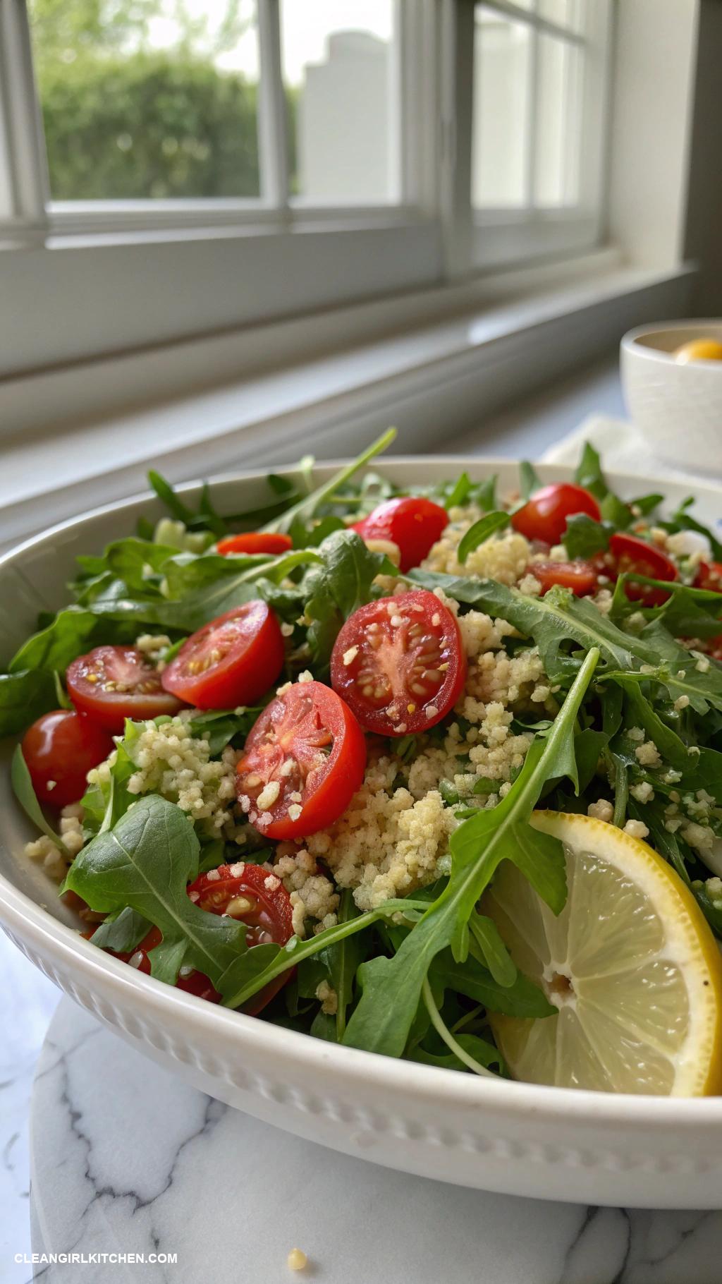 arugula salad recipes Arugula Salad with Quinoa Cherry Tomatoes and Lemon Zest