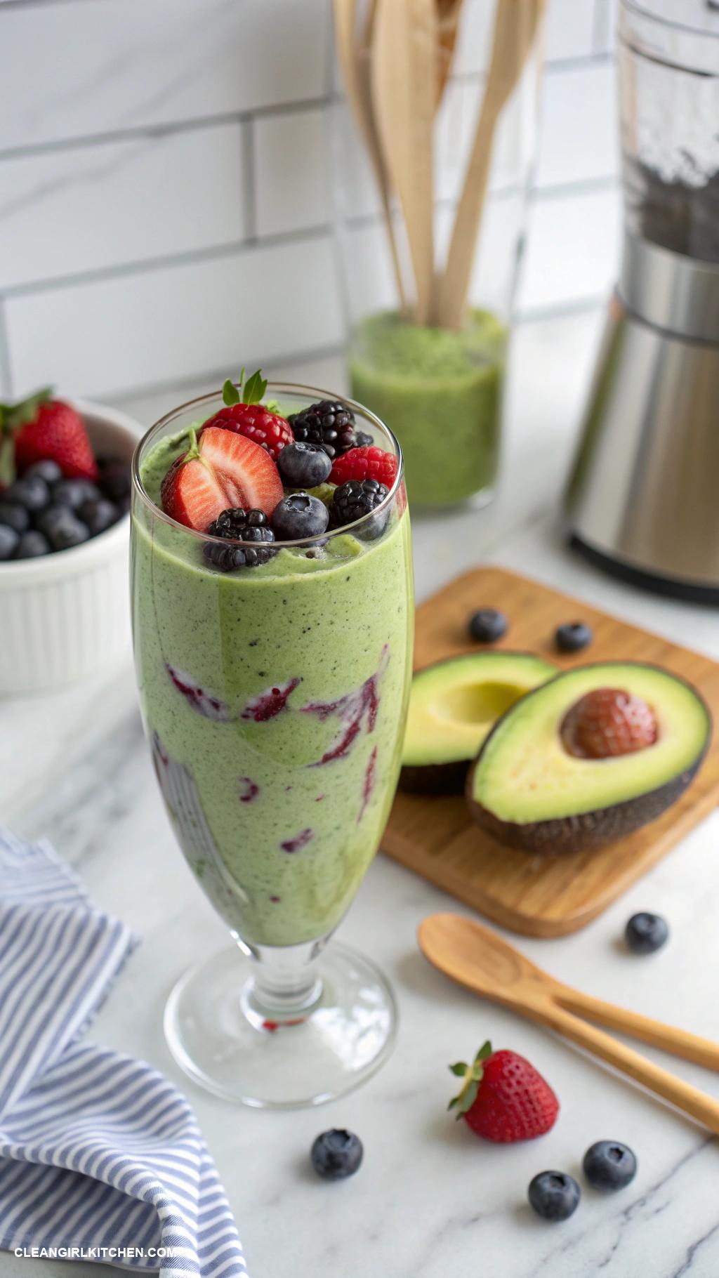 avocado smoothie recipes Avocado Berry Protein Smoothie