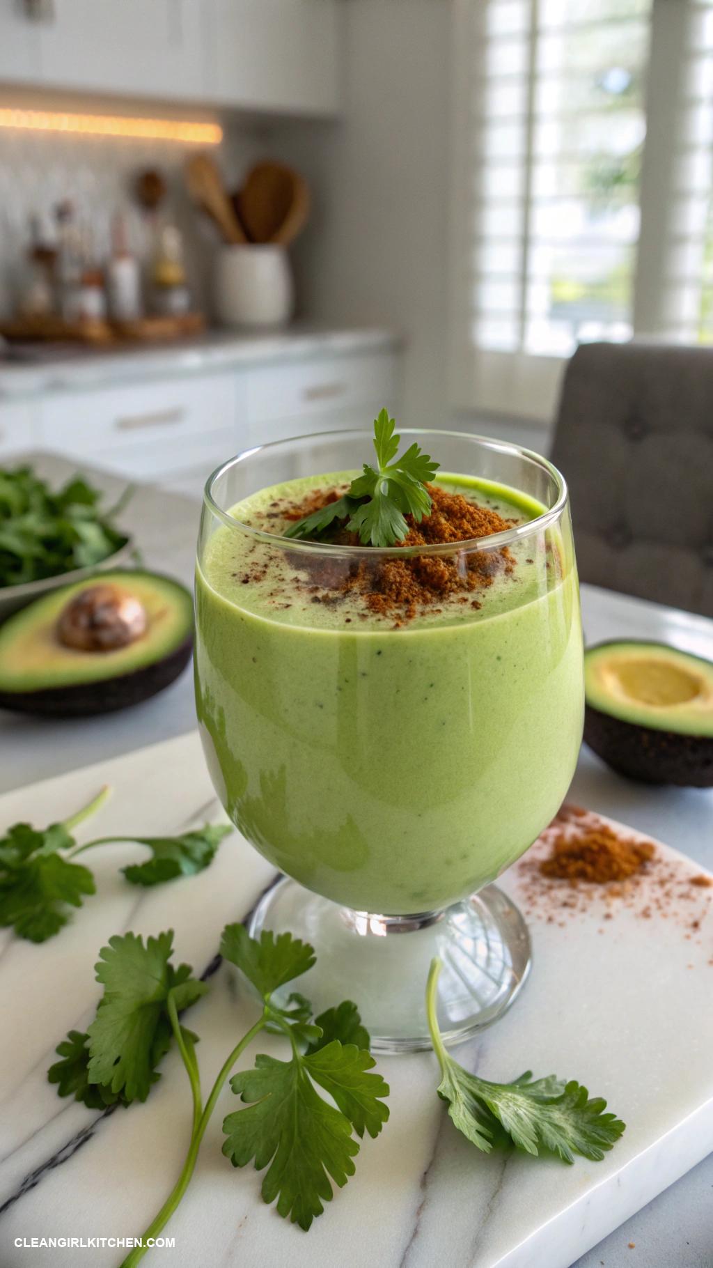 avocado smoothie recipes Spicy Avocado Cilantro Smoothie