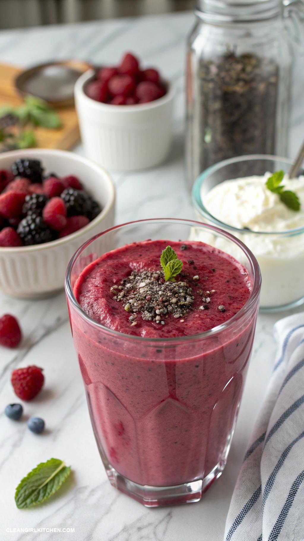 berry smoothie recipes Berry Beet Smoothie Blend cooked beetroot mixed berries Greek yogurt and a splash of almond milk for a vibrant and nutritious treat