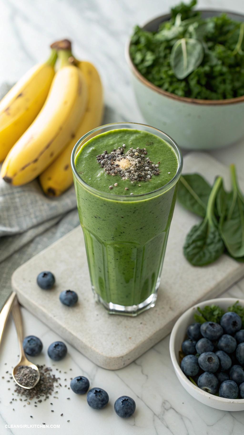 berry smoothie recipes Green Berry Detox Smoothie Combine spinach kale banana blueberries and coconut water for a detoxifying boost