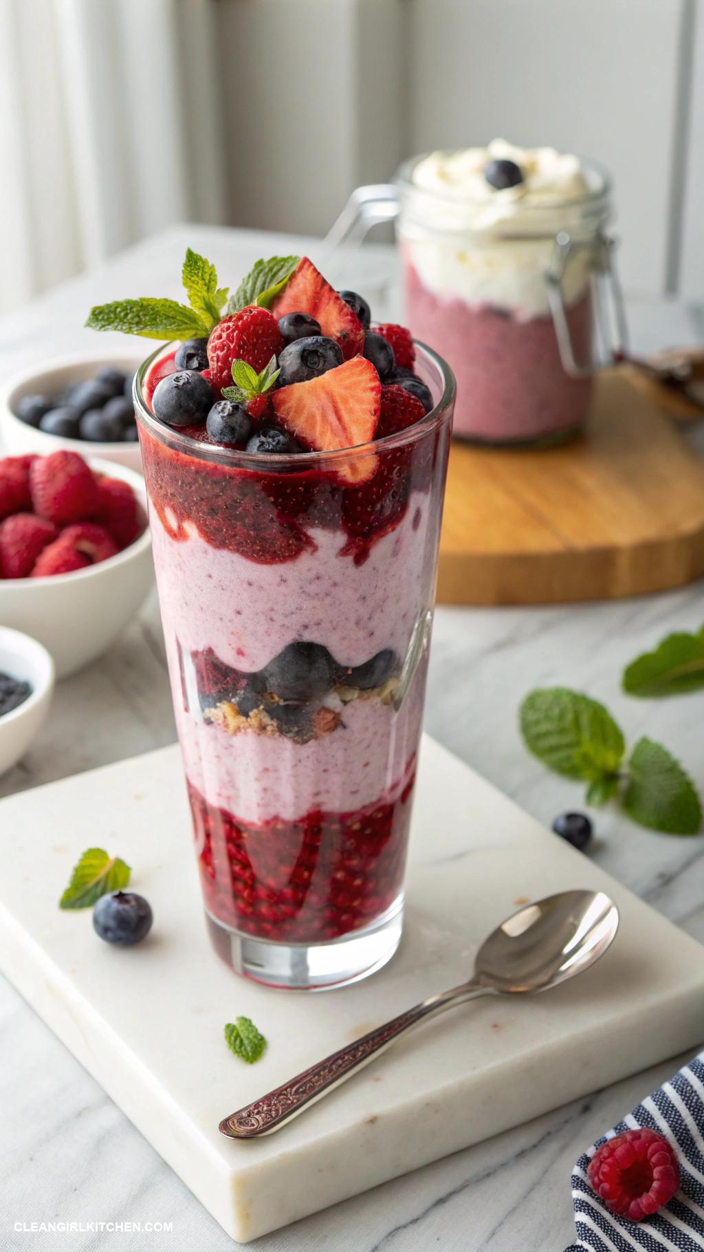 berry smoothie recipes Mixed Berry Bliss Smoothie Blend blueberries strawberries raspberries Greek yogurt and almond milk for a refreshing treat