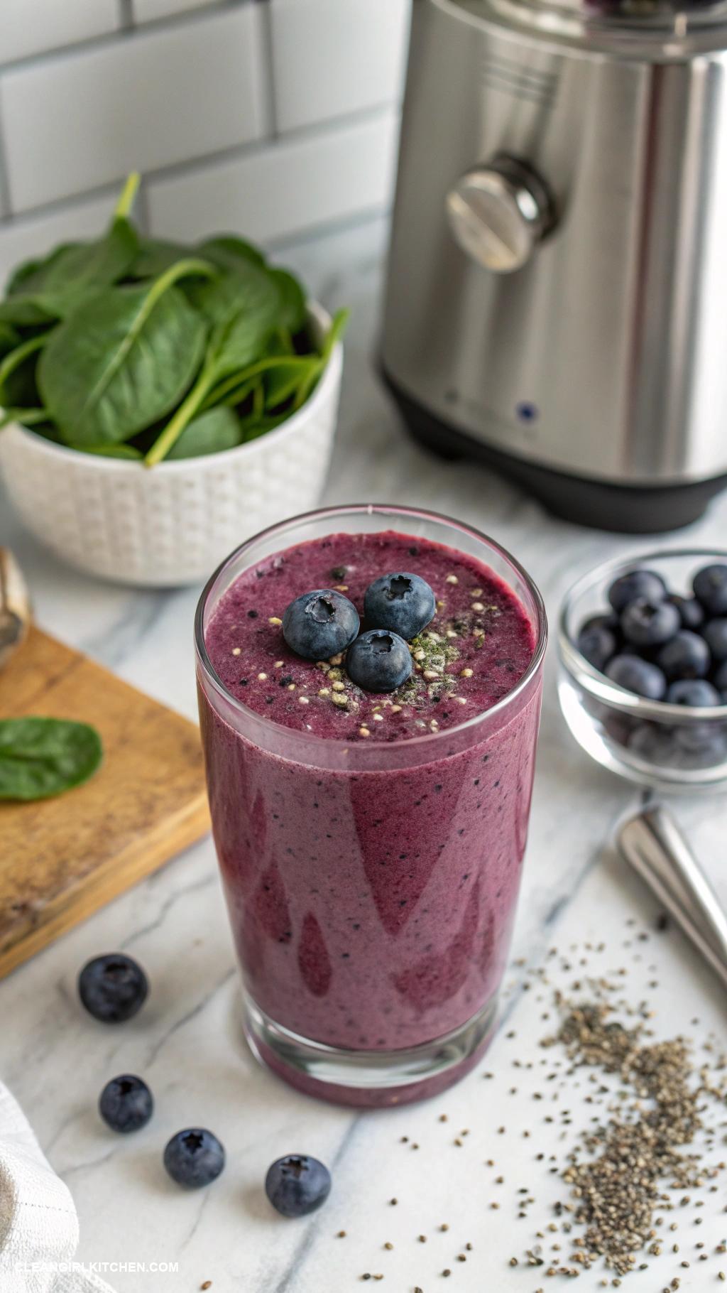blueberry smoothie recipes Blueberry Spinach Green Smoothie
