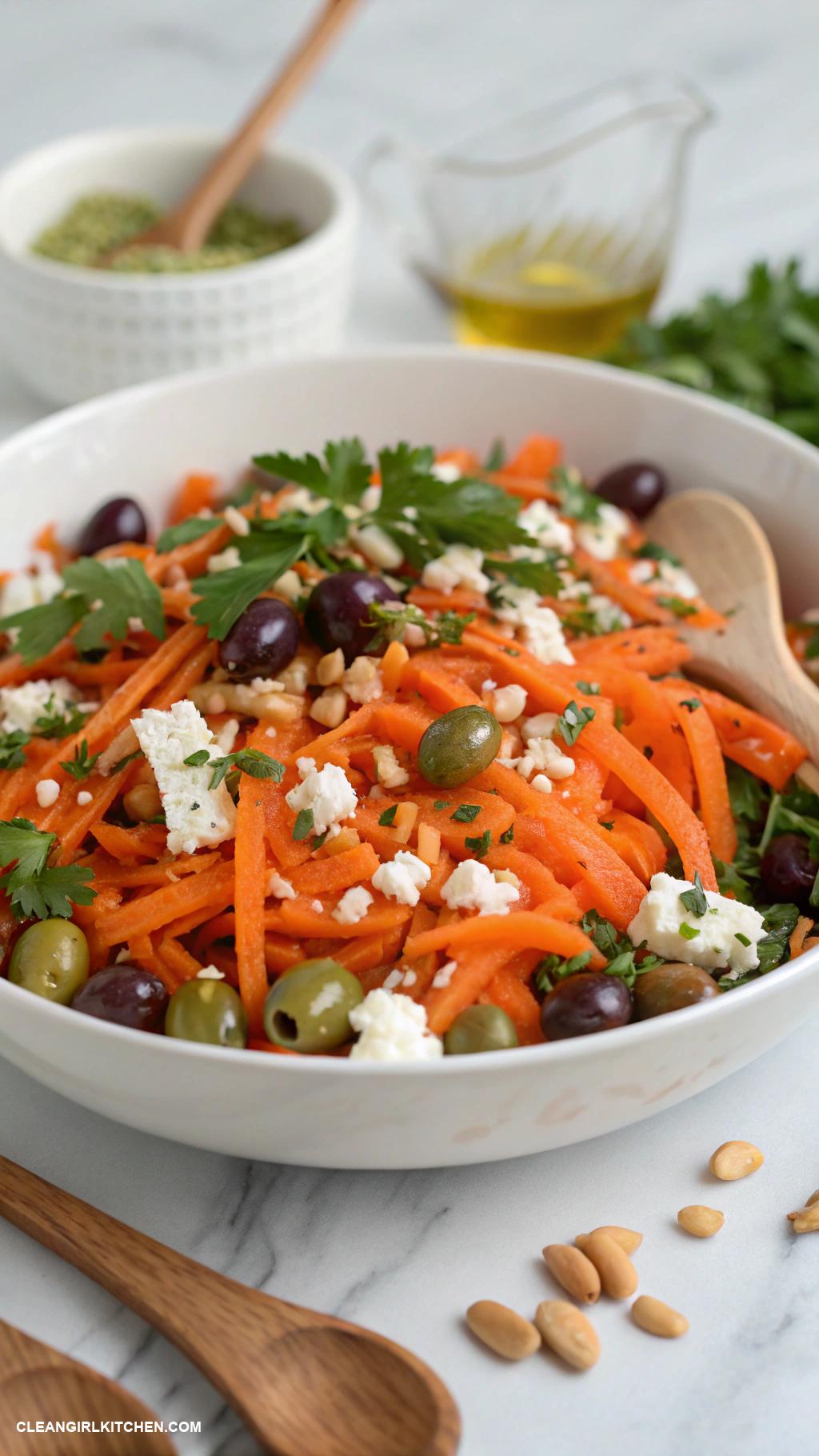 carrot salad recipes Mediterranean Carrot Salad with Feta and Olives