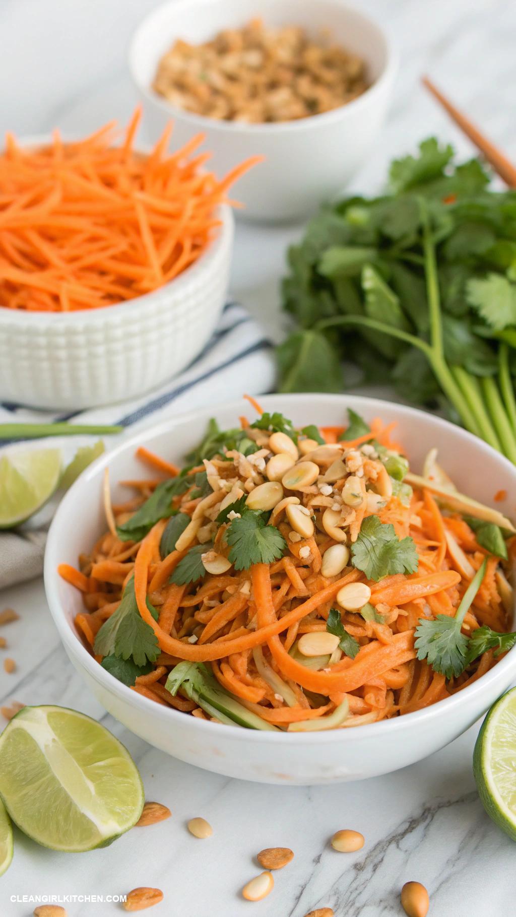 carrot salad recipes Thai Carrot Salad with Peanut Dressing