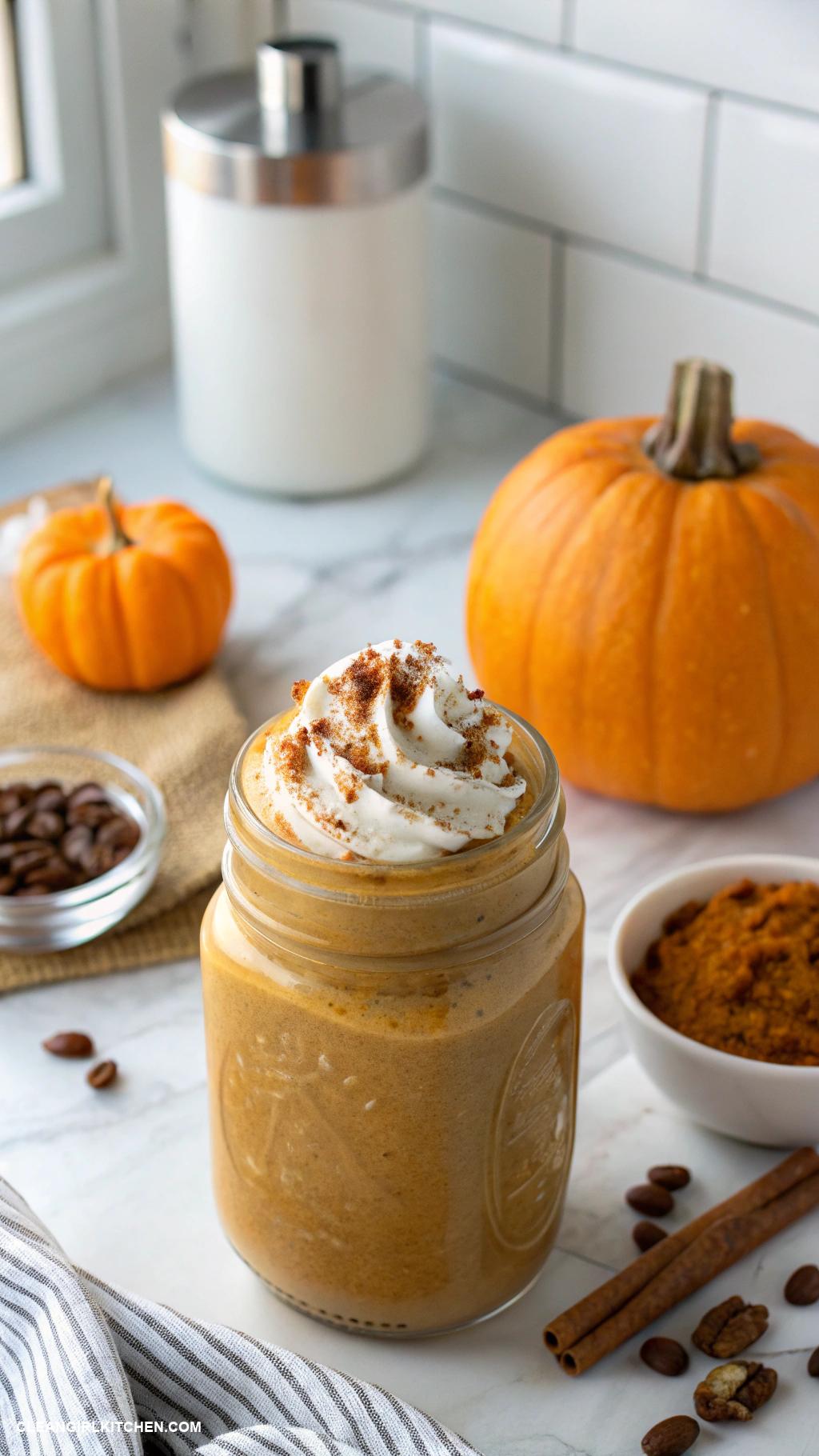 coffee smoothie recipes Pumpkin Spice Coffee Smoothie Blend 1 cup brewed coffee 12 cup pumpkin puree a dash of nutmeg and almond milk