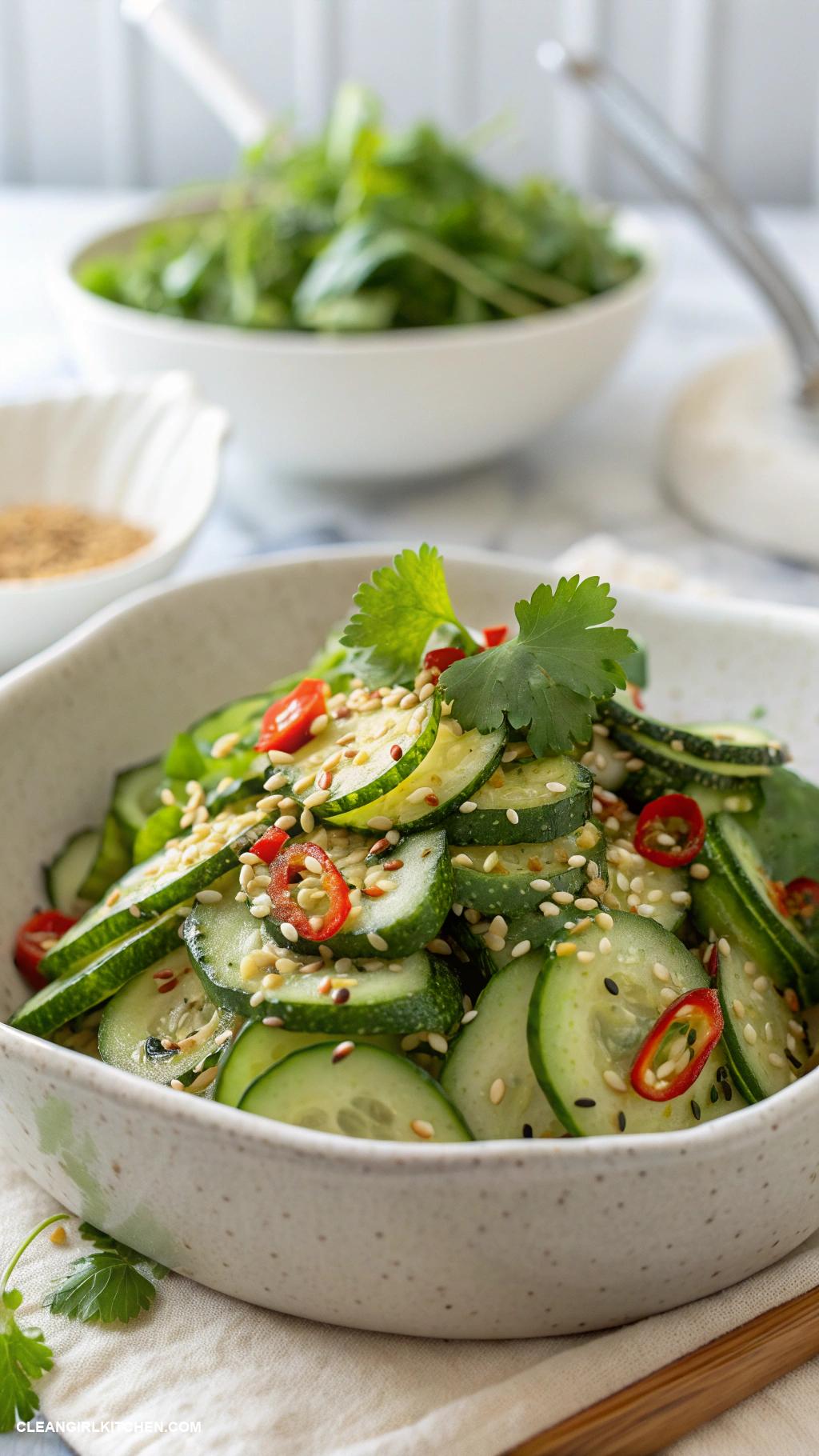 cucumber salad recipes Asian Cucumber Salad with Sesame and Ginger