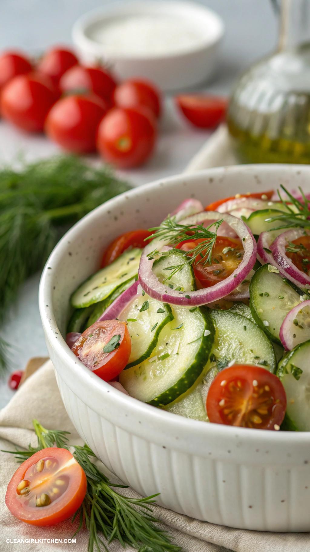 cucumber salad recipes Classic Cucumber Salad with Vinegar and Olive Oil