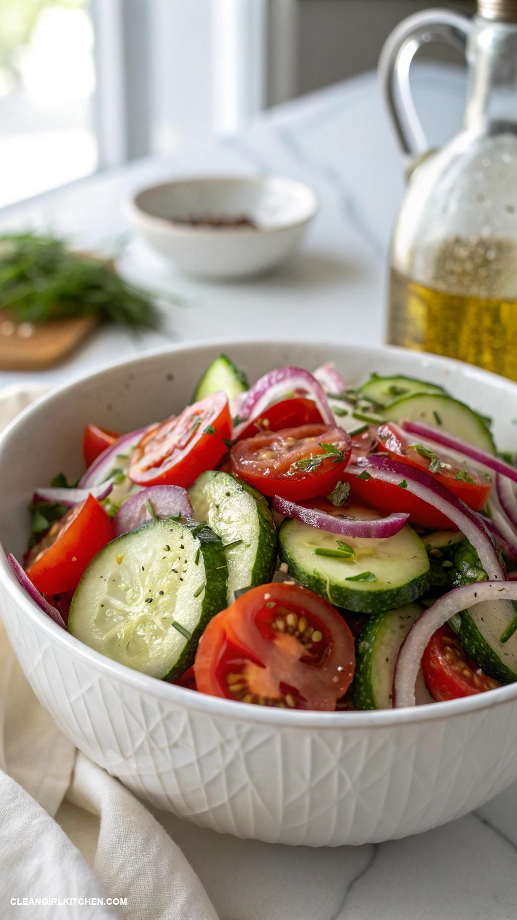 cucumber salad recipes Cucumber Salad with Tomatoes and Red Onion
