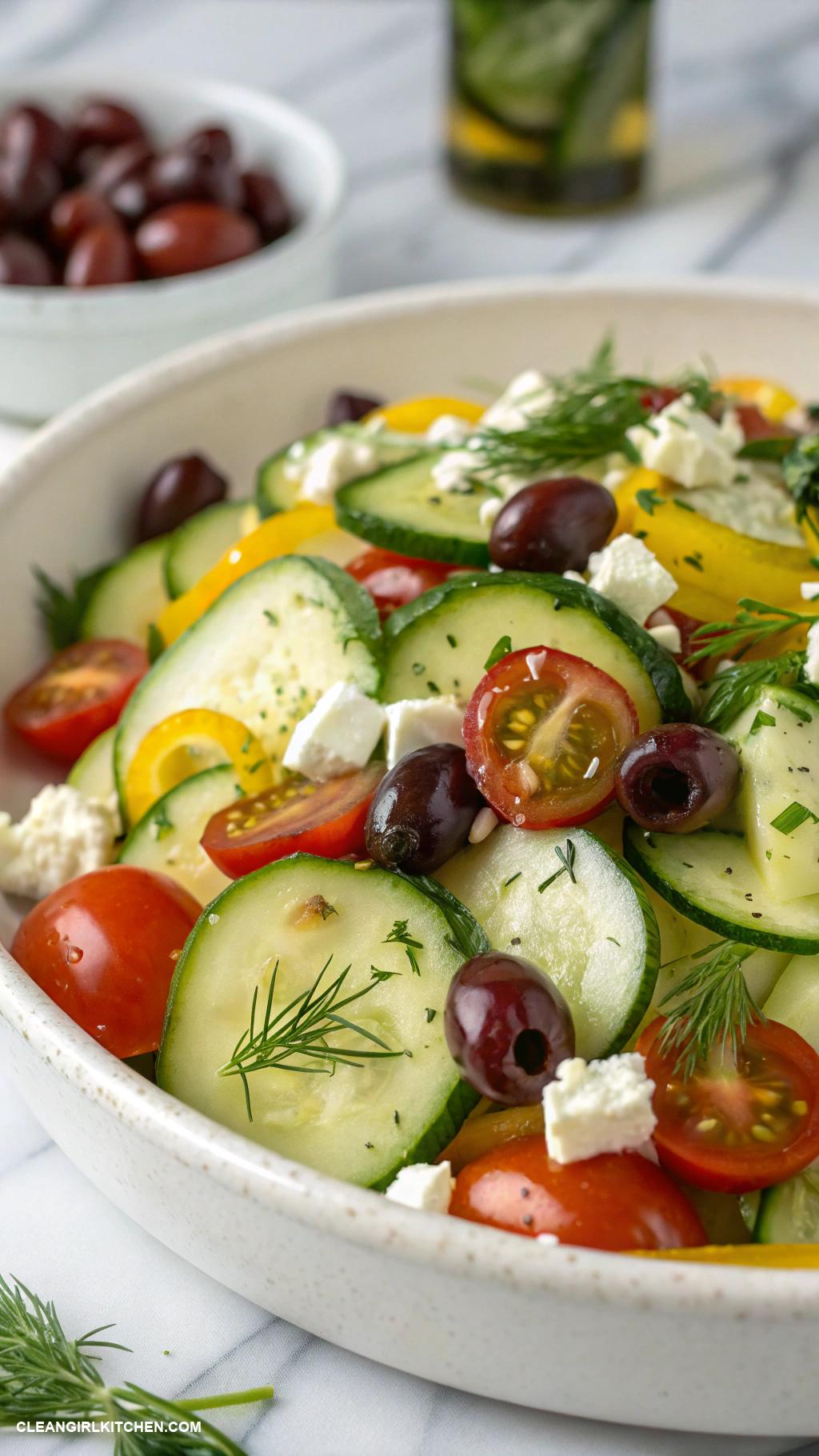 cucumber salad recipes Mediterranean Cucumber Salad with Feta and Olives