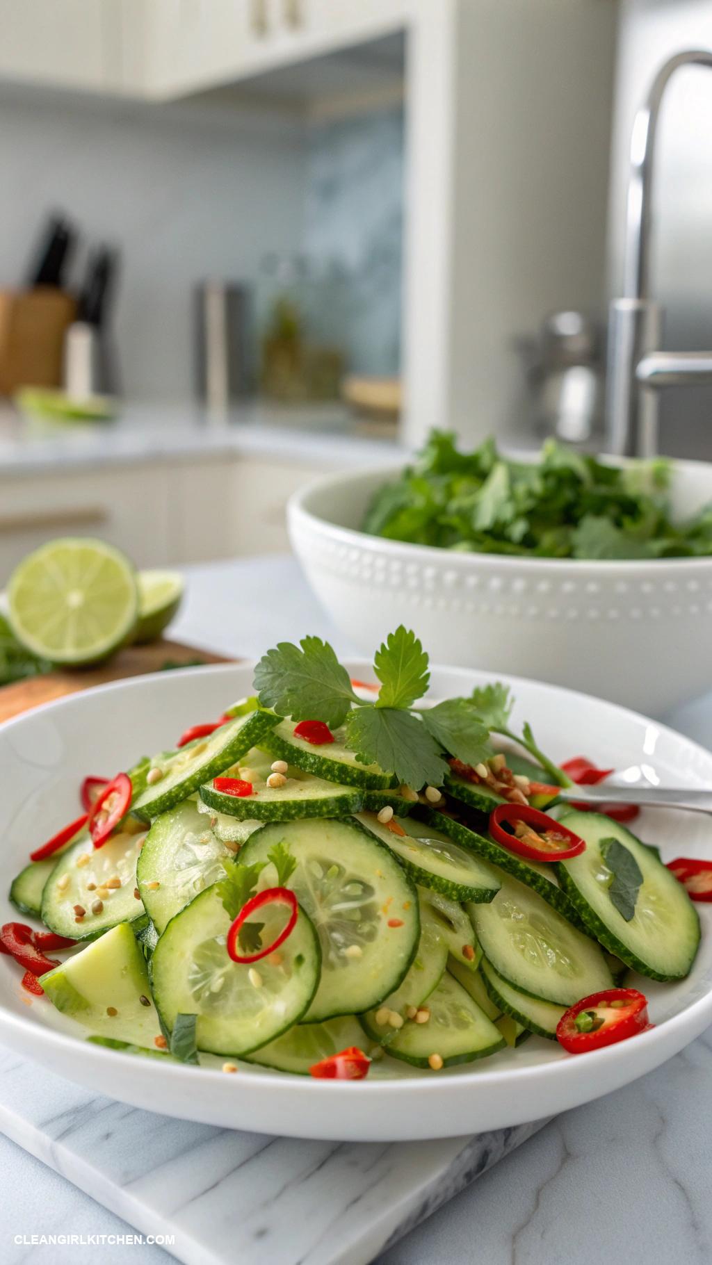 cucumber salad recipes Spicy Cucumber Salad with Chili and Lime