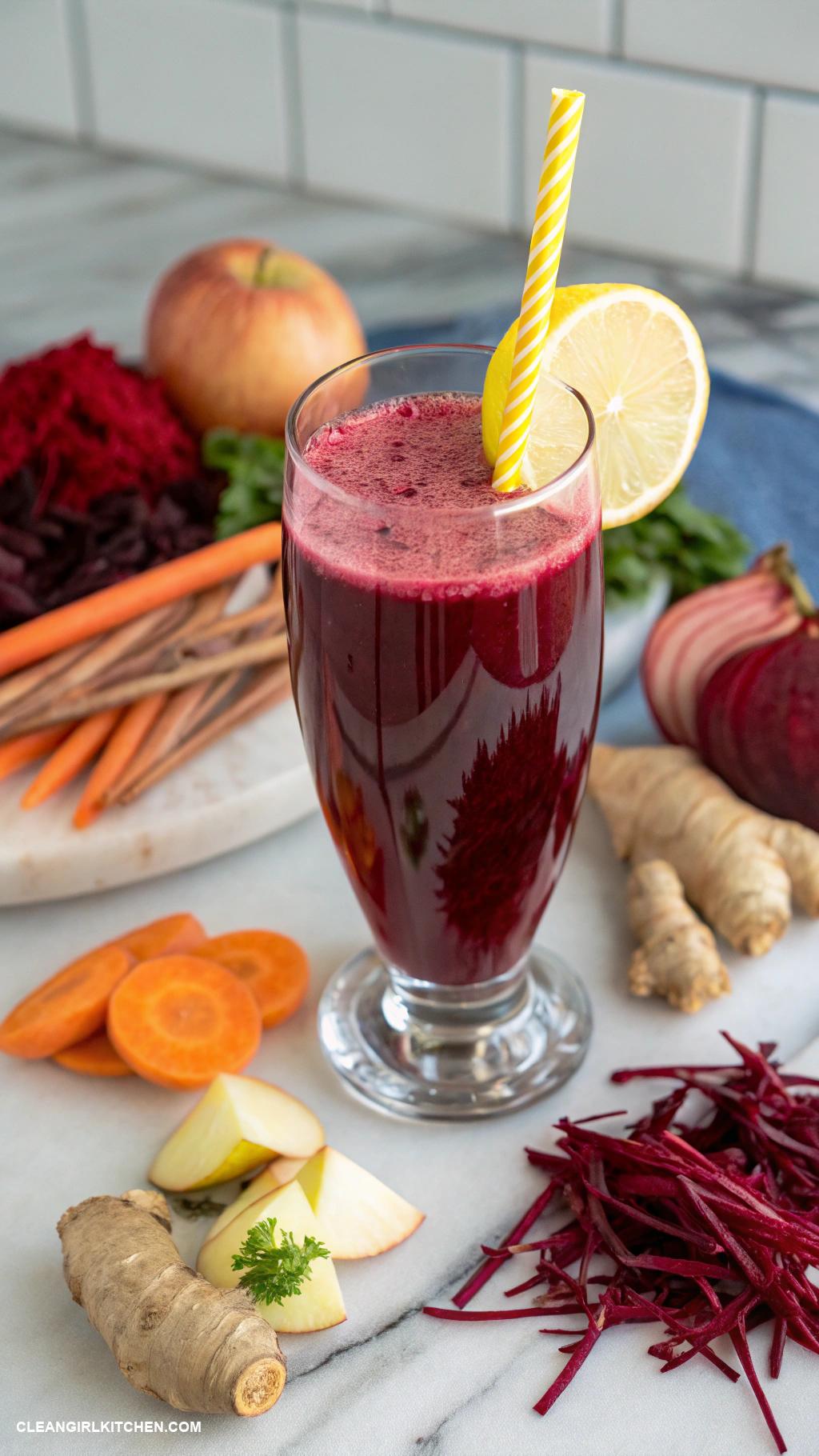 detox juice recipes Beetroot Detox Juice Combine beets carrots apples ginger and a splash of lemon juice for a vibrant detoxifier
