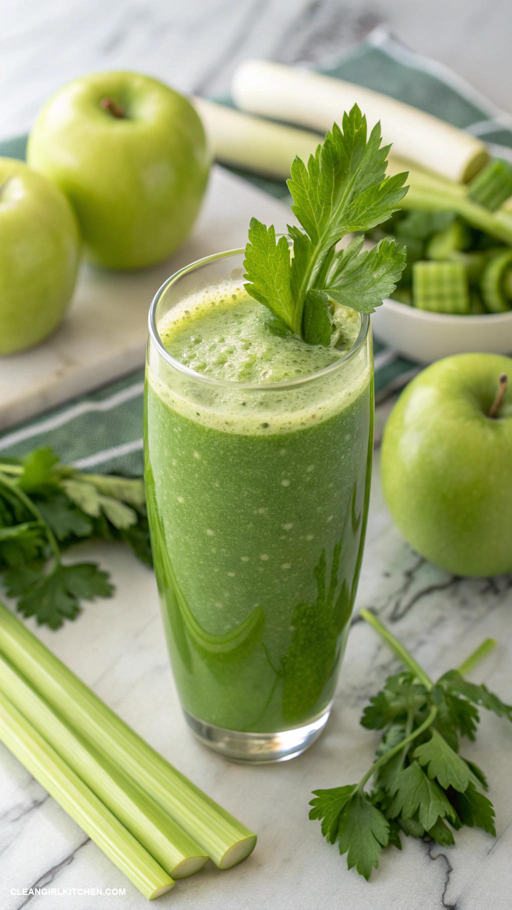 detox juice recipes Celery Apple Detox Juice Juice celery green apples and parsley for a hydrating and cleansing beverage