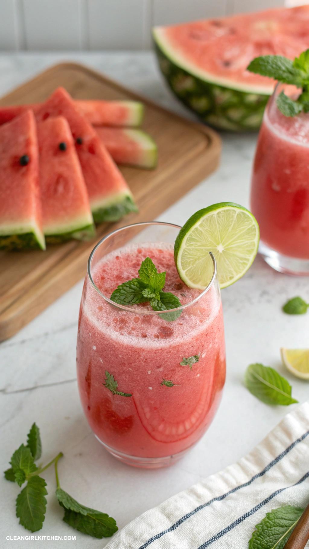 detox juice recipes Watermelon Mint Detox Juice Blend watermelon fresh mint and a squeeze of lime for a refreshing summer detox
