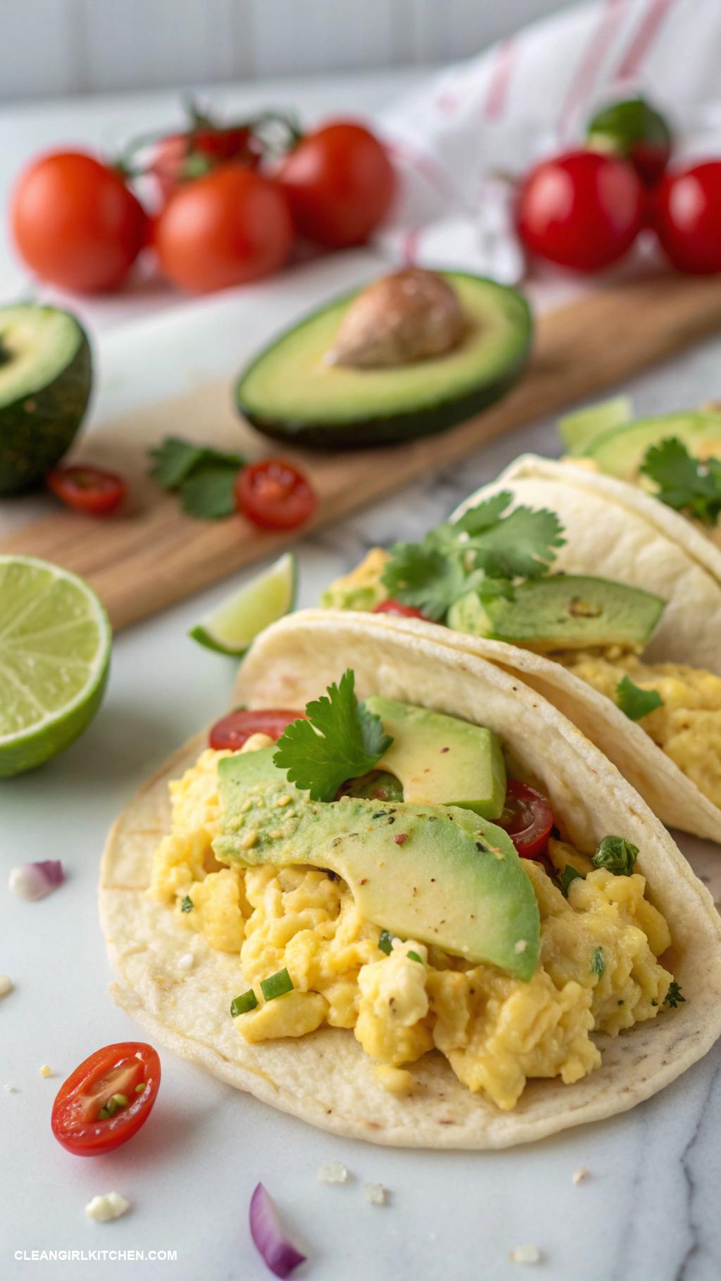 easy weeknight dinners Egg and Avocado Breakfast Tacos