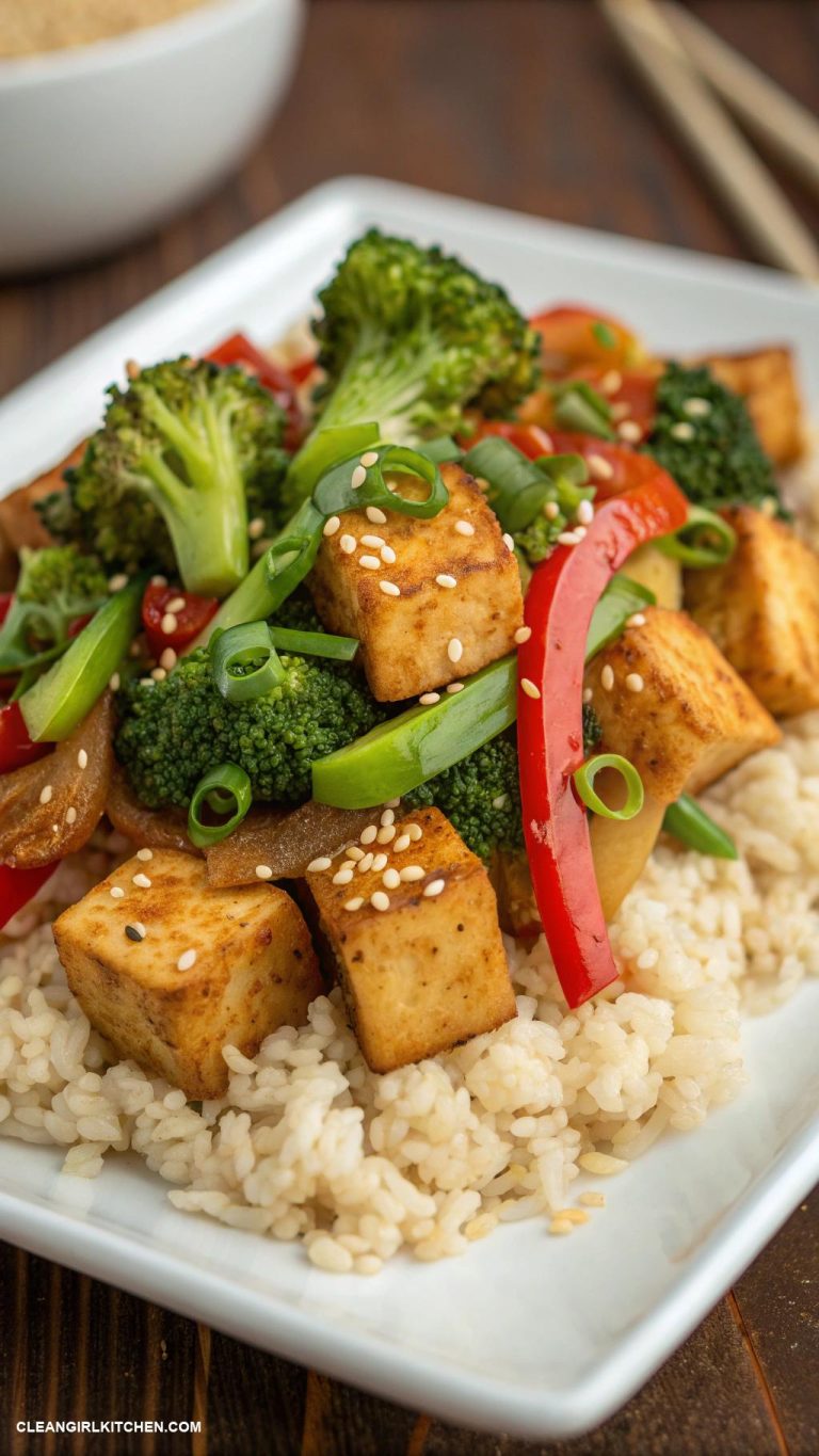 easy weeknight dinners Stir Fried Tofu and Broccoli with Brown Rice