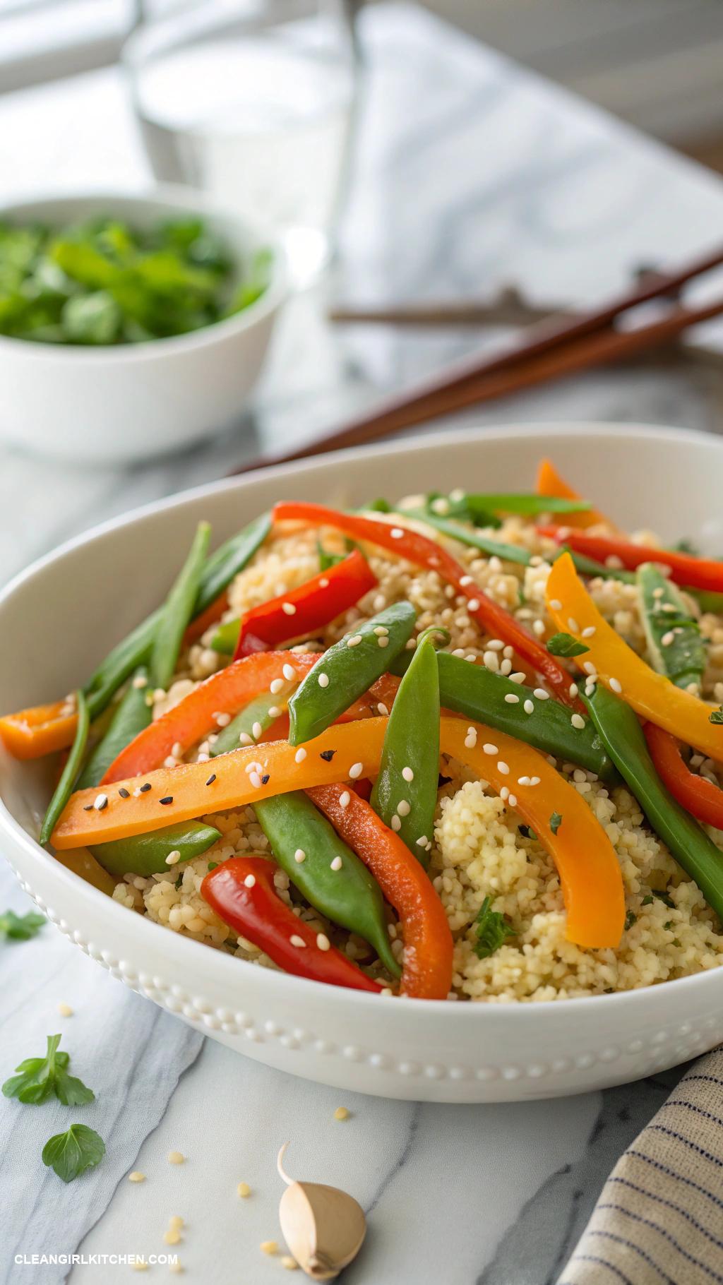 easy weeknight dinners Vegetable Stir Fry with Cauliflower Rice