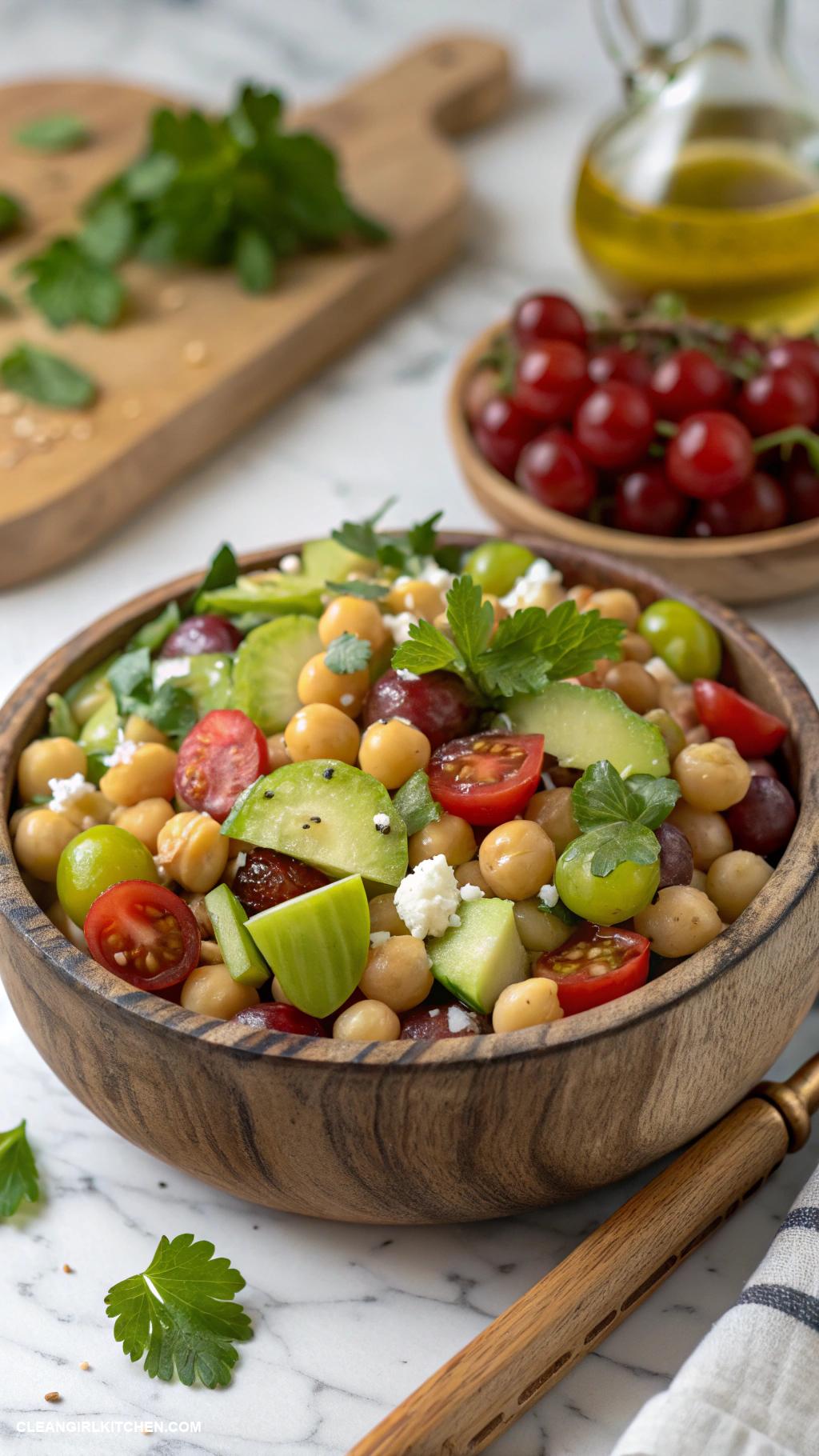 grape salad recipes Mediterranean Grape Salad with Chickpeas