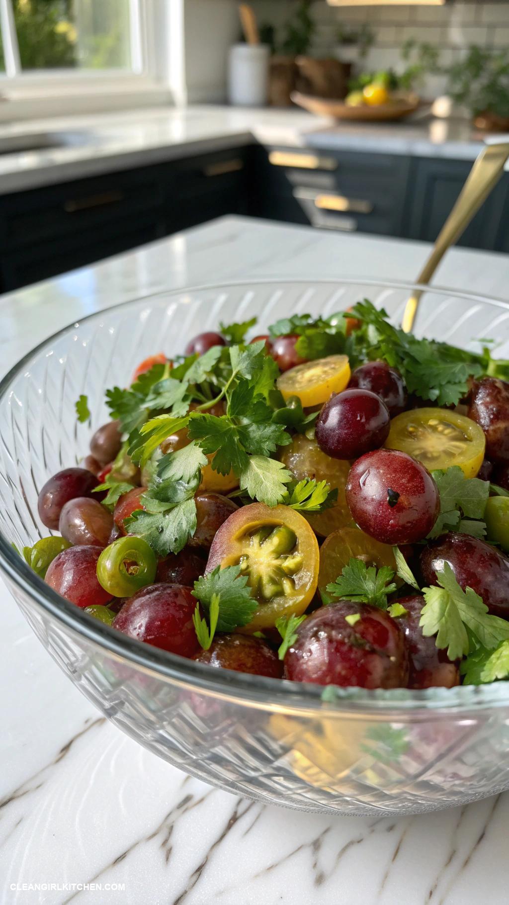 grape salad recipes Spicy Grape Salad with Jalapeyo and Cilantro