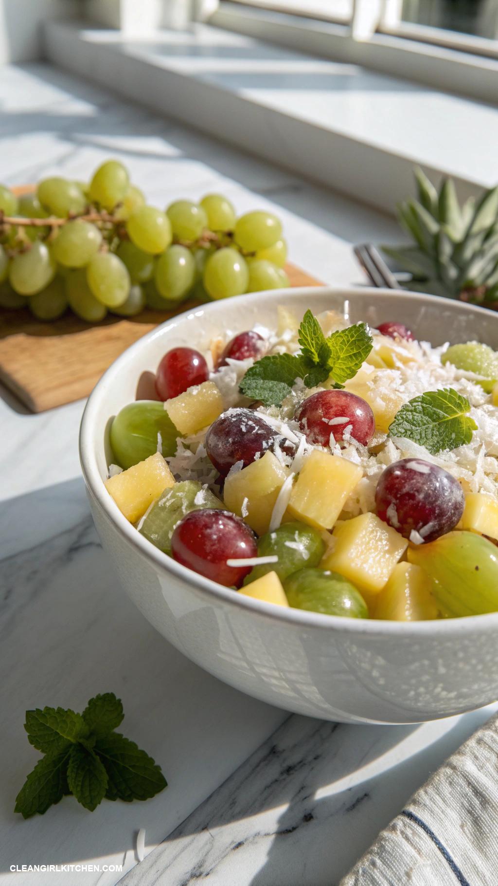 grape salad recipes Tropical Grape Salad with Pineapple and Coconut