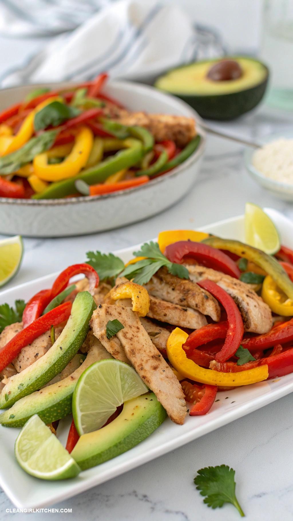 healthy bell pepper recipes Bell Pepper Fajitas with Lean Chicken and Avocado