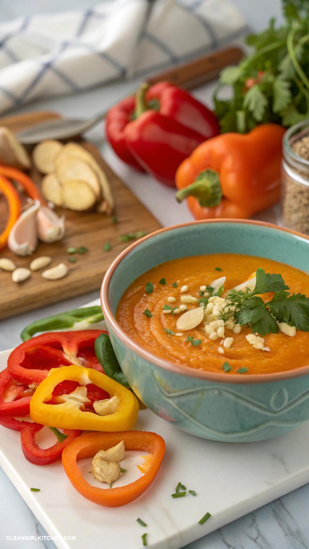 healthy bell pepper recipes Bell Pepper Soup with Ginger and Garlic