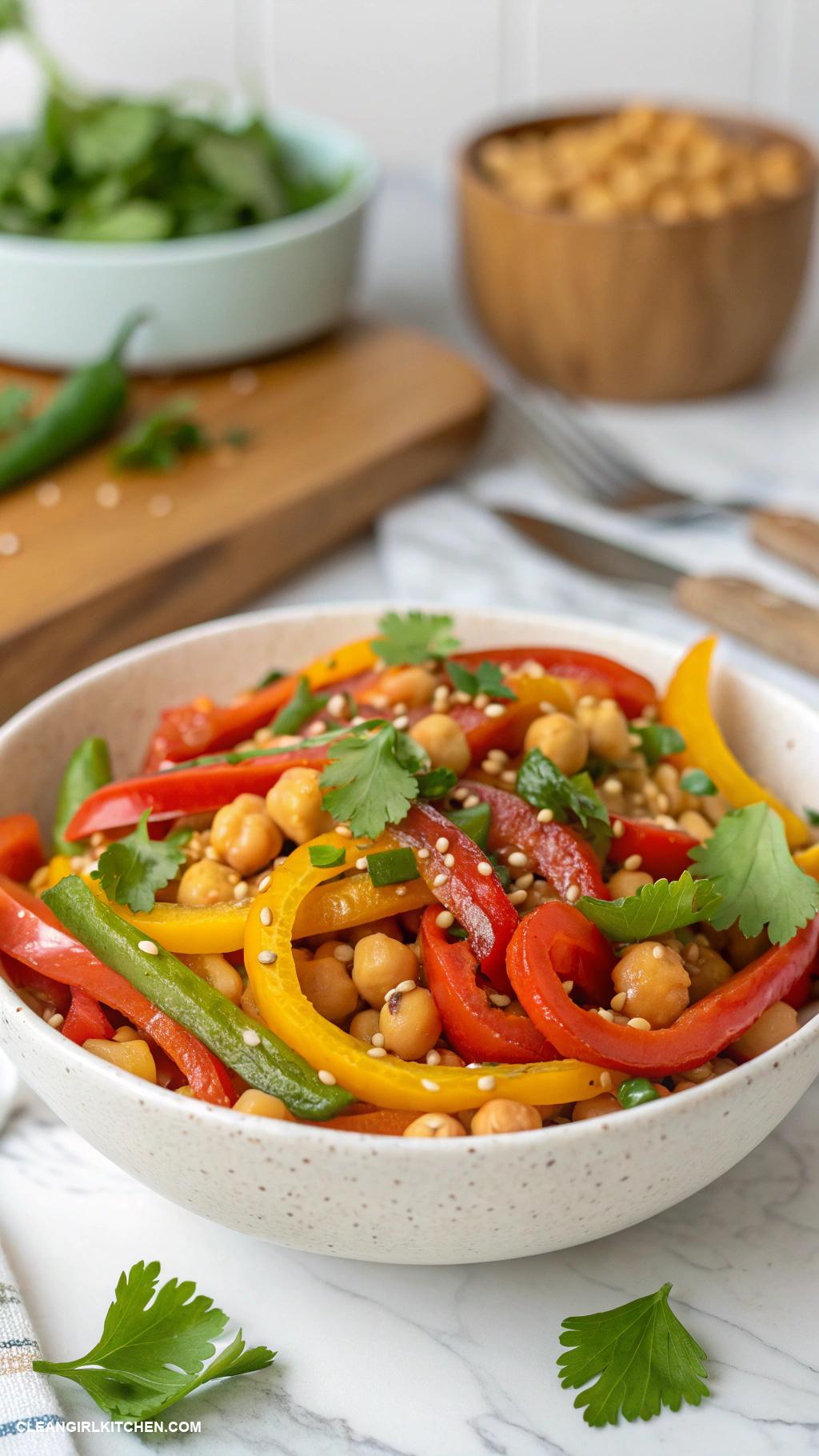 healthy bell pepper recipes Bell Pepper and Chickpea Stir Fry