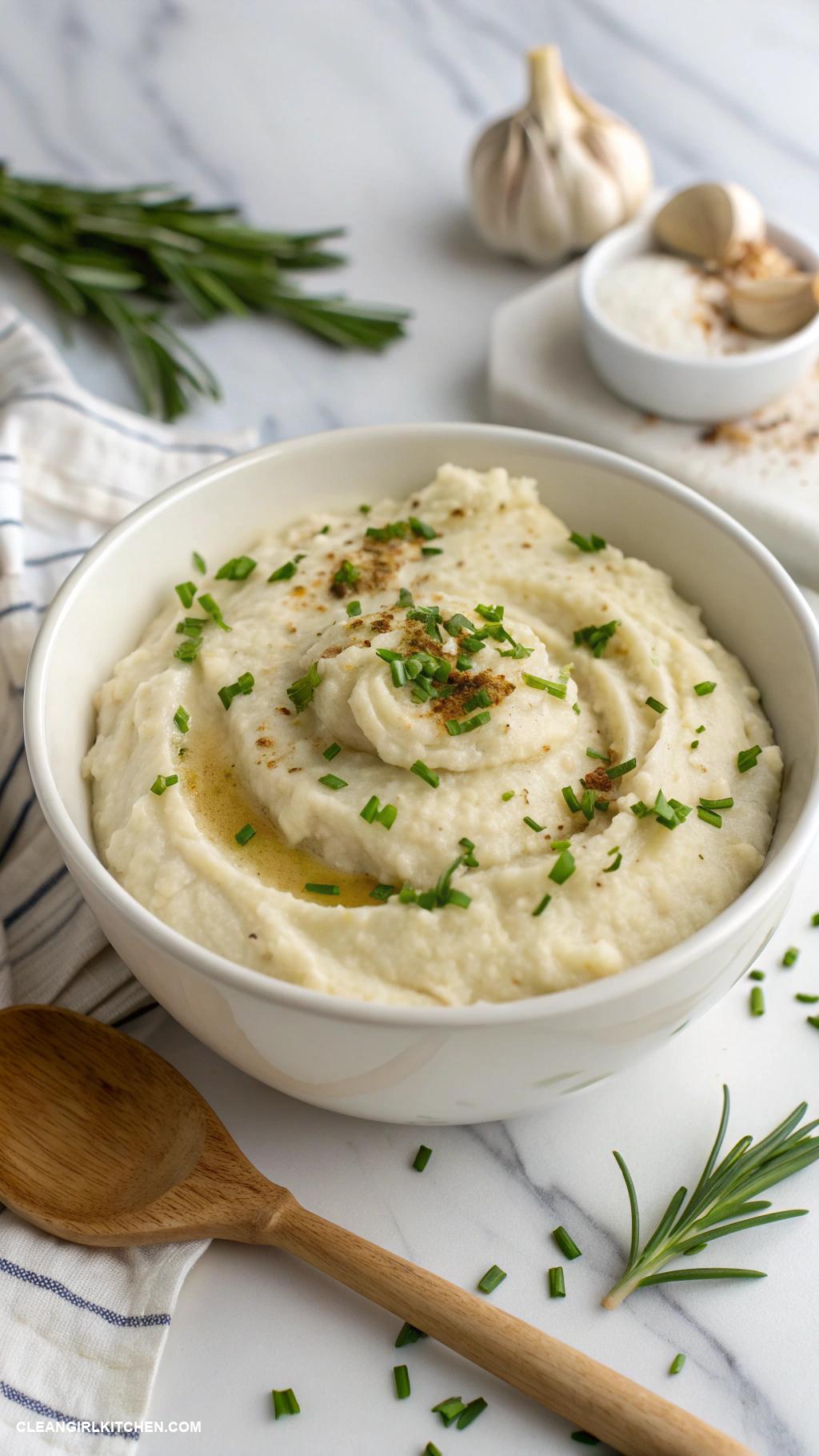 healthy cauliflower recipes Cauliflower Mash with Garlic and Herbs
