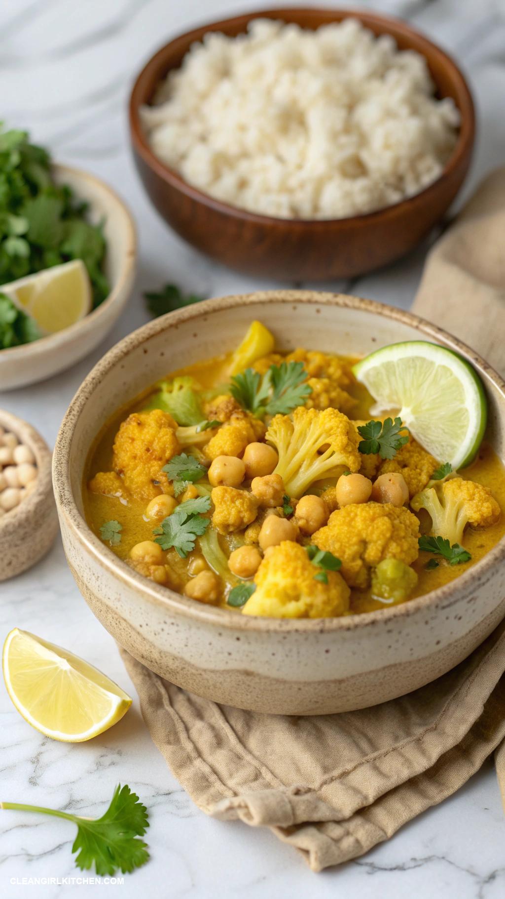 healthy cauliflower recipes Cauliflower and Chickpea Curry