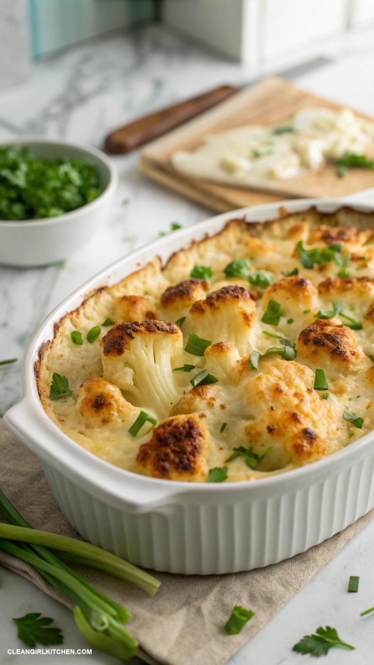 healthy cauliflower recipes Cheesy Cauliflower Casserole