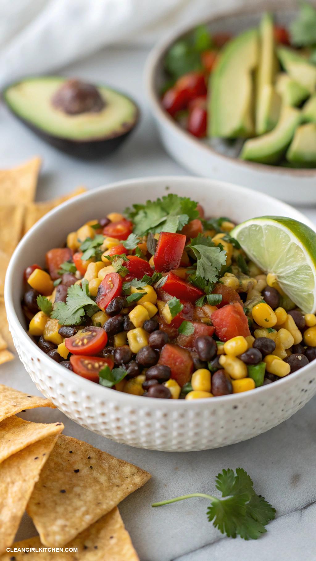 healthy corn recipes Spicy Roasted Corn and Black Bean Salsa