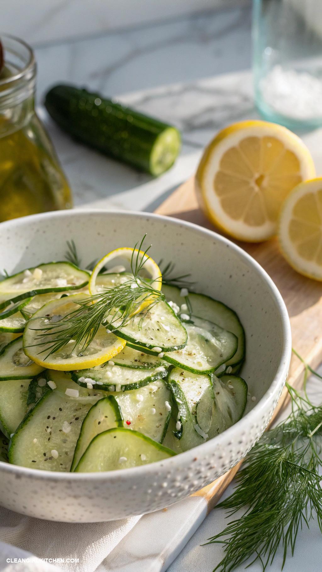 healthy cucumber recipes Cucumber Salad with Lemon and Dill