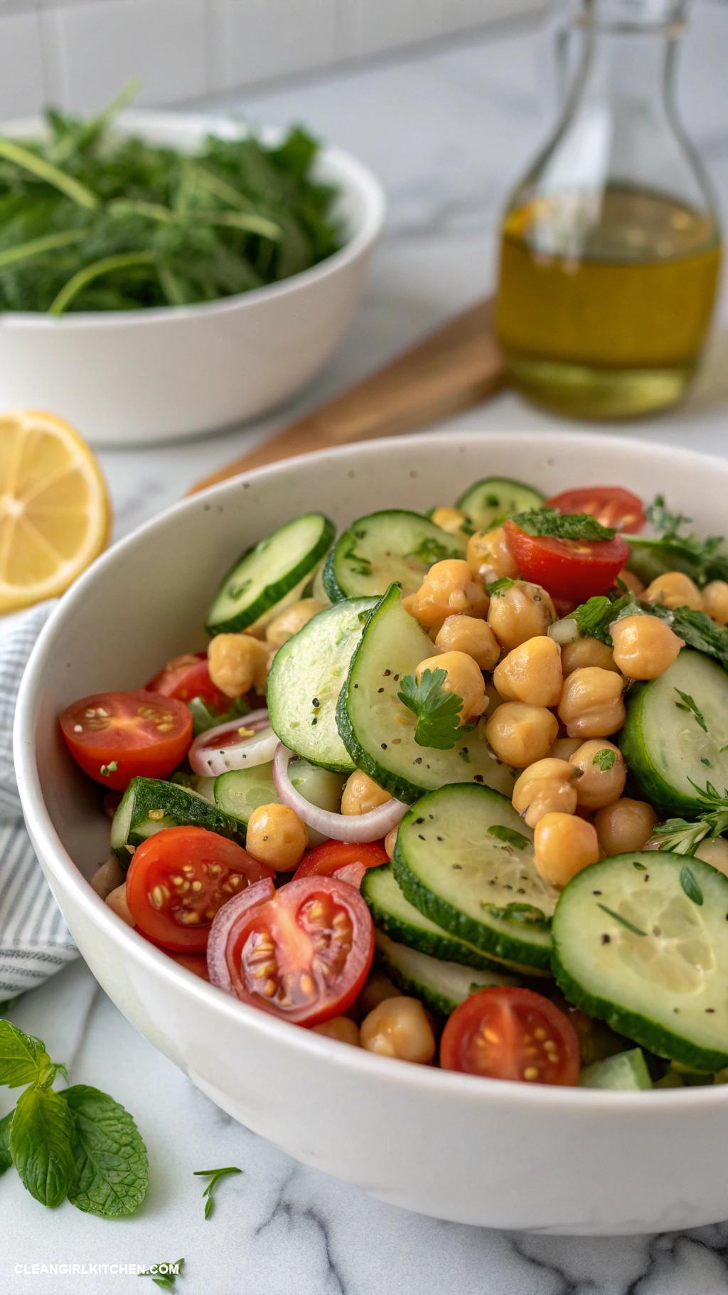 healthy cucumber recipes Cucumber and Chickpea Salad