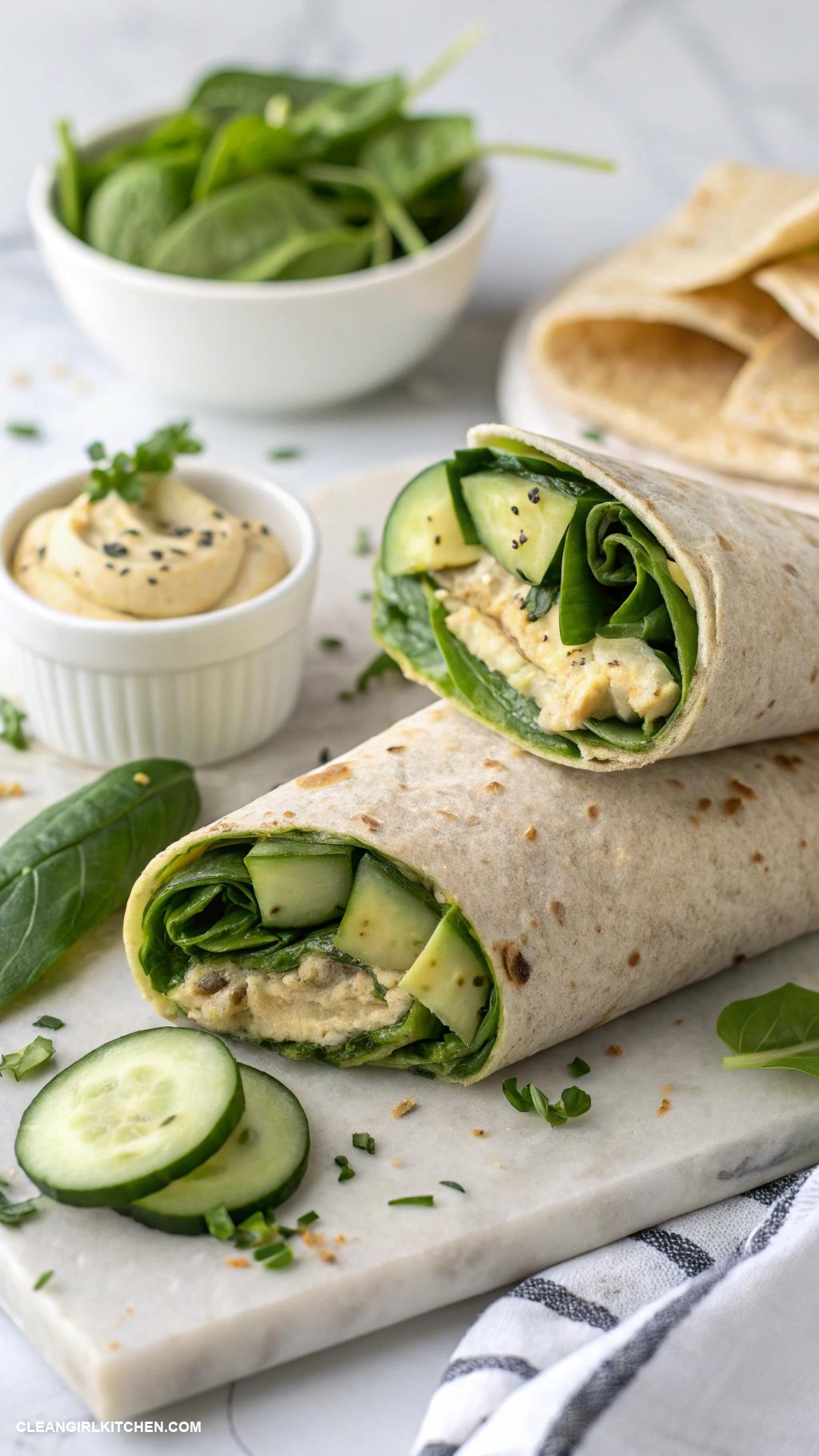 healthy cucumber recipes Cucumber and Hummus Wrap