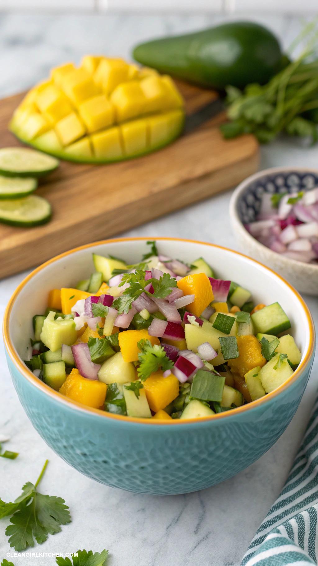 healthy cucumber recipes Cucumber and Mango Salsa