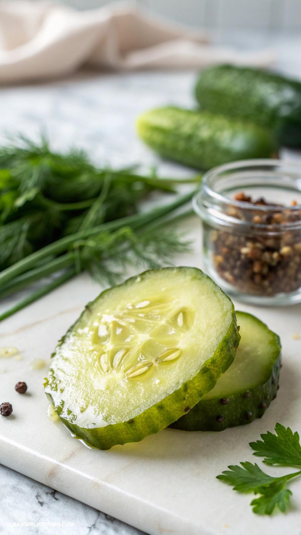 healthy cucumber recipes Pickled Cucumber Slices