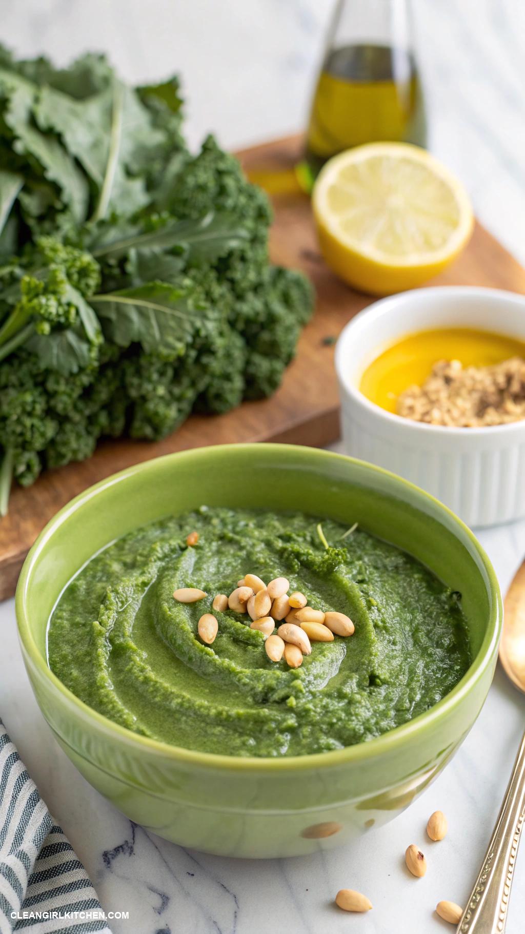 healthy kale recipes Kale Pesto with Nutritional Yeast