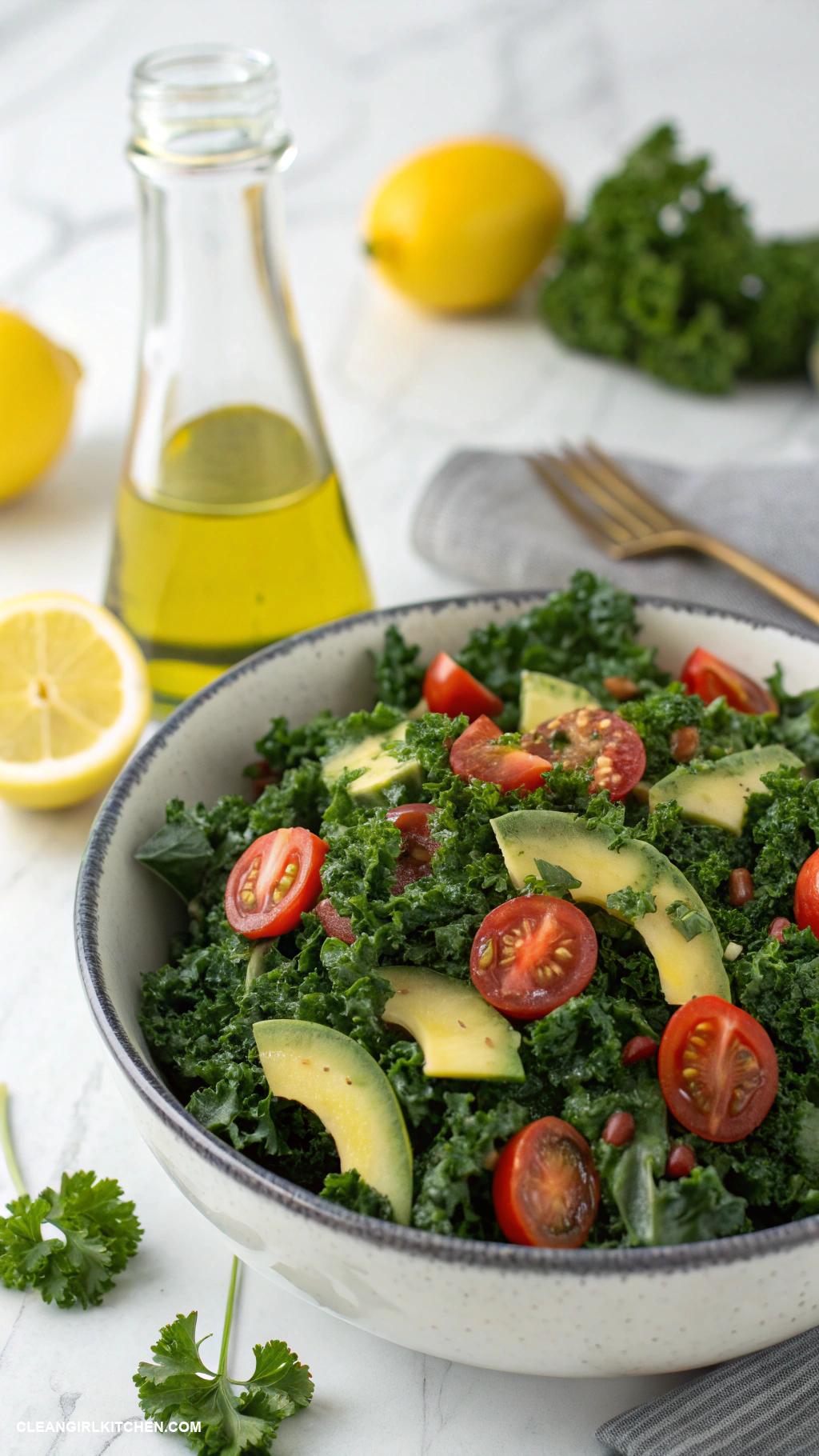 healthy kale recipes Kale Salad with Lemon Vinaigrette