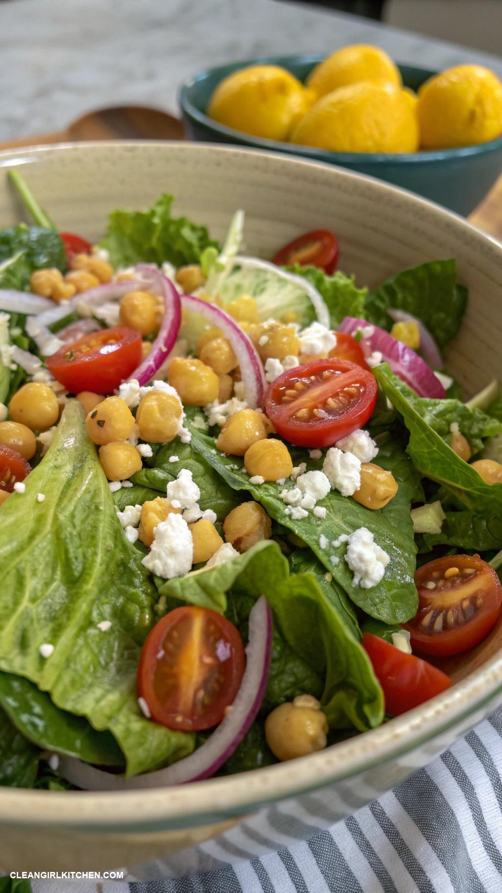healthy lettuce recipes Mediterranean Lettuce Salad with Chickpeas and Feta