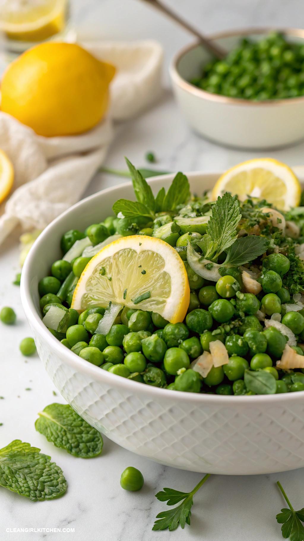 healthy peas recipes Lemon Garlic Pea Salad