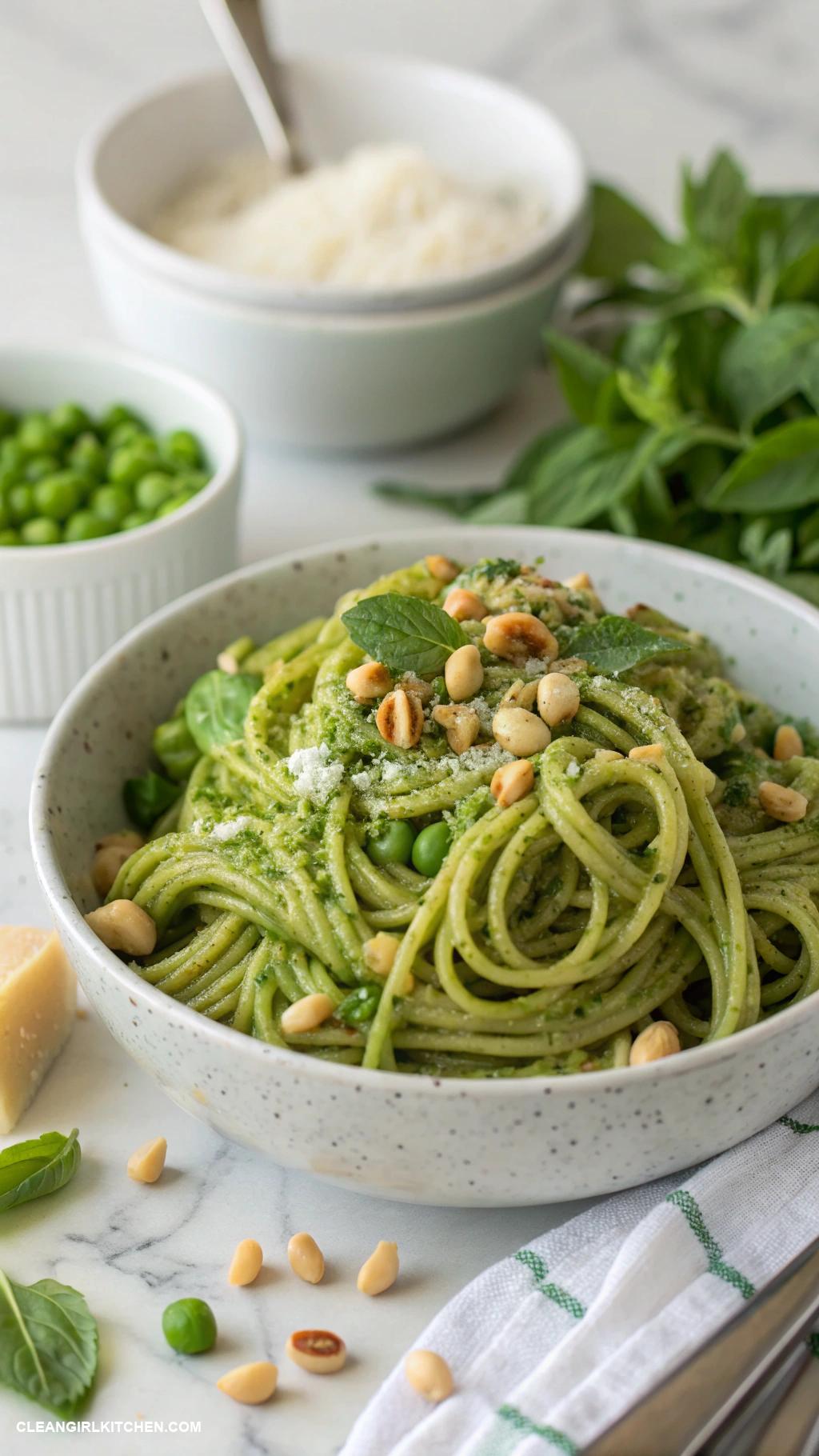 healthy peas recipes Pea Pesto Pasta