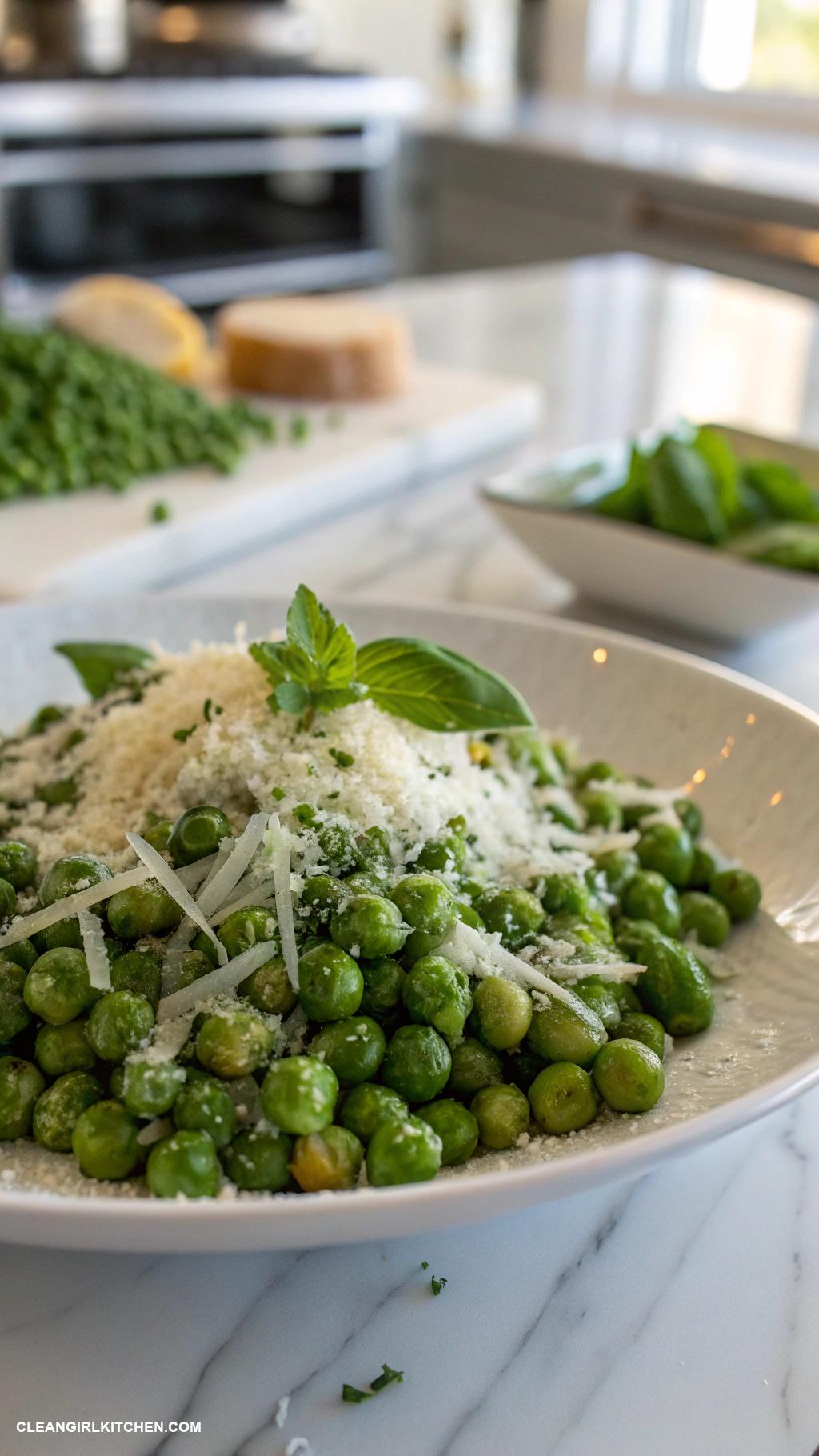 healthy peas recipes Roasted Peas with Parmesan