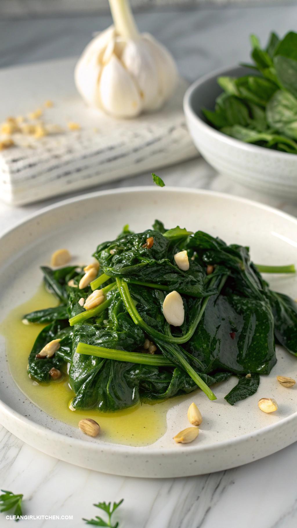 healthy spinach recipes Sautyed Spinach with Garlic and Olive Oil