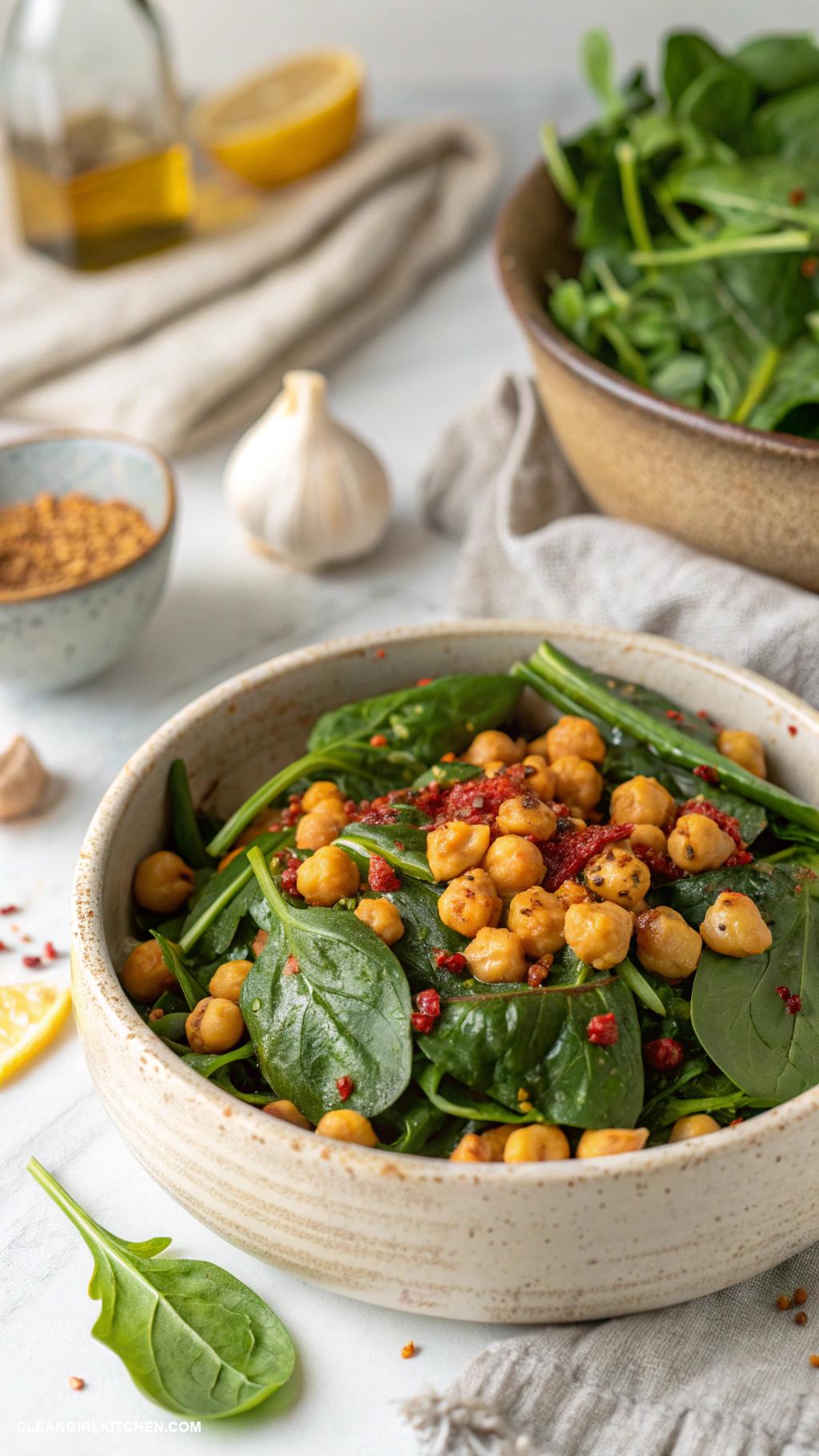 healthy spinach recipes Spinach and Chickpea Stir Fry