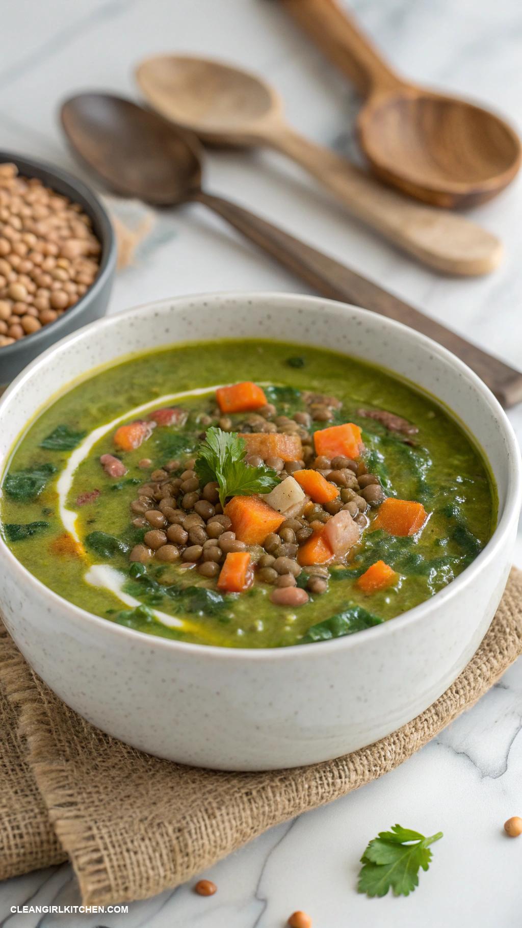 healthy spinach recipes Spinach and Lentil Soup