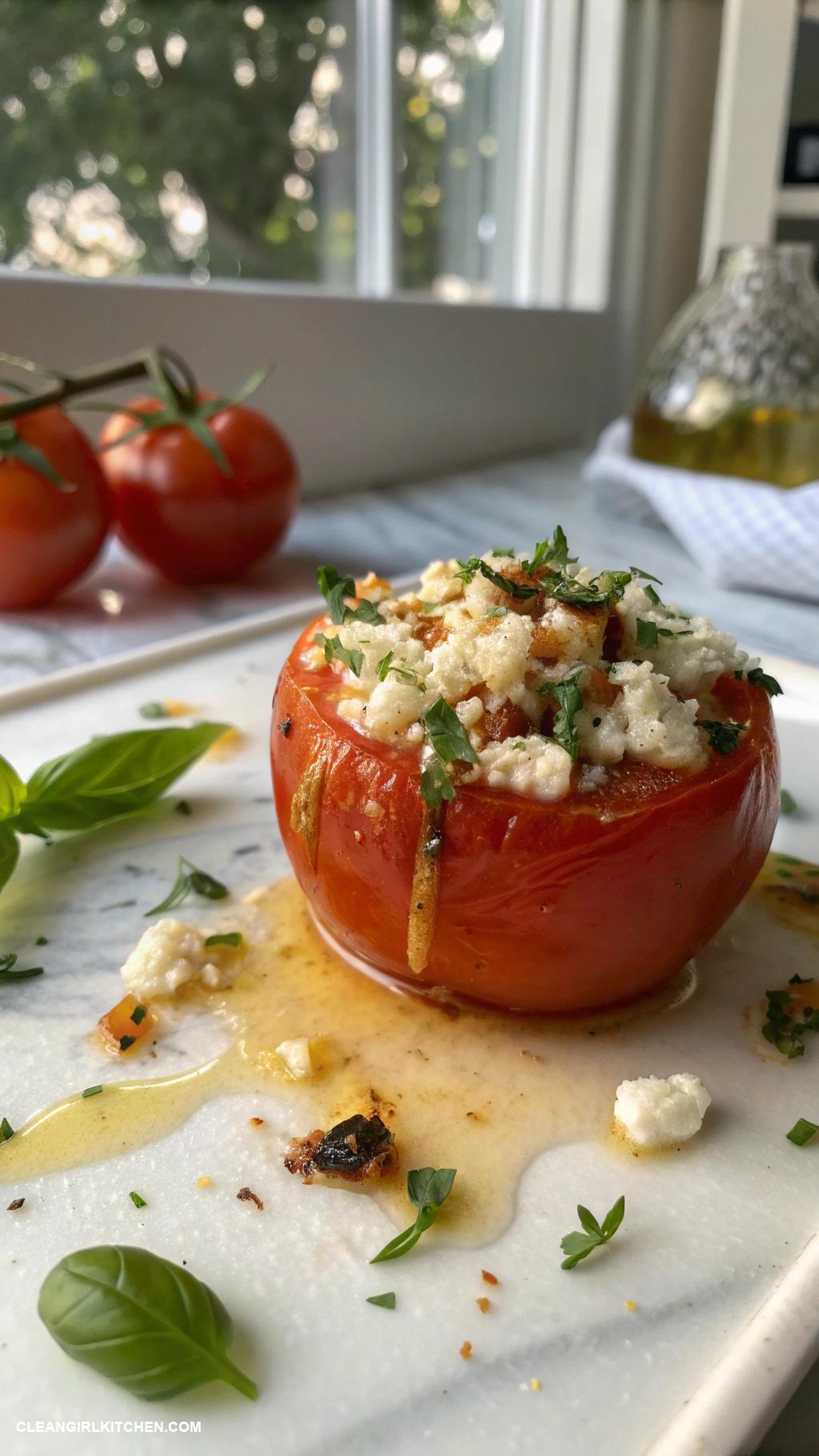 healthy tomato recipes Baked Tomatoes with Feta and Herbs