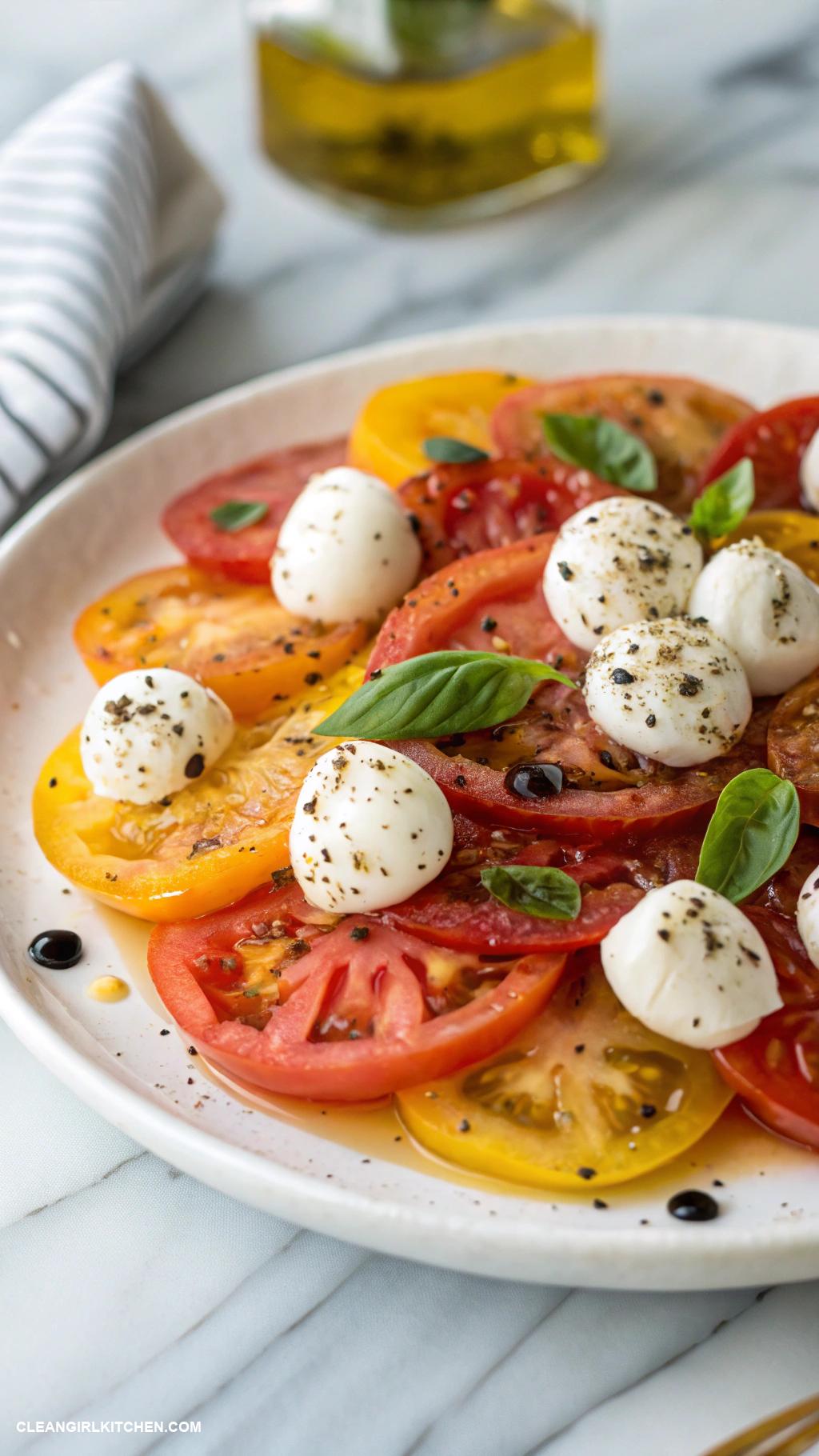 healthy tomato recipes Fresh Tomato Salad with Basil and Mozzarella