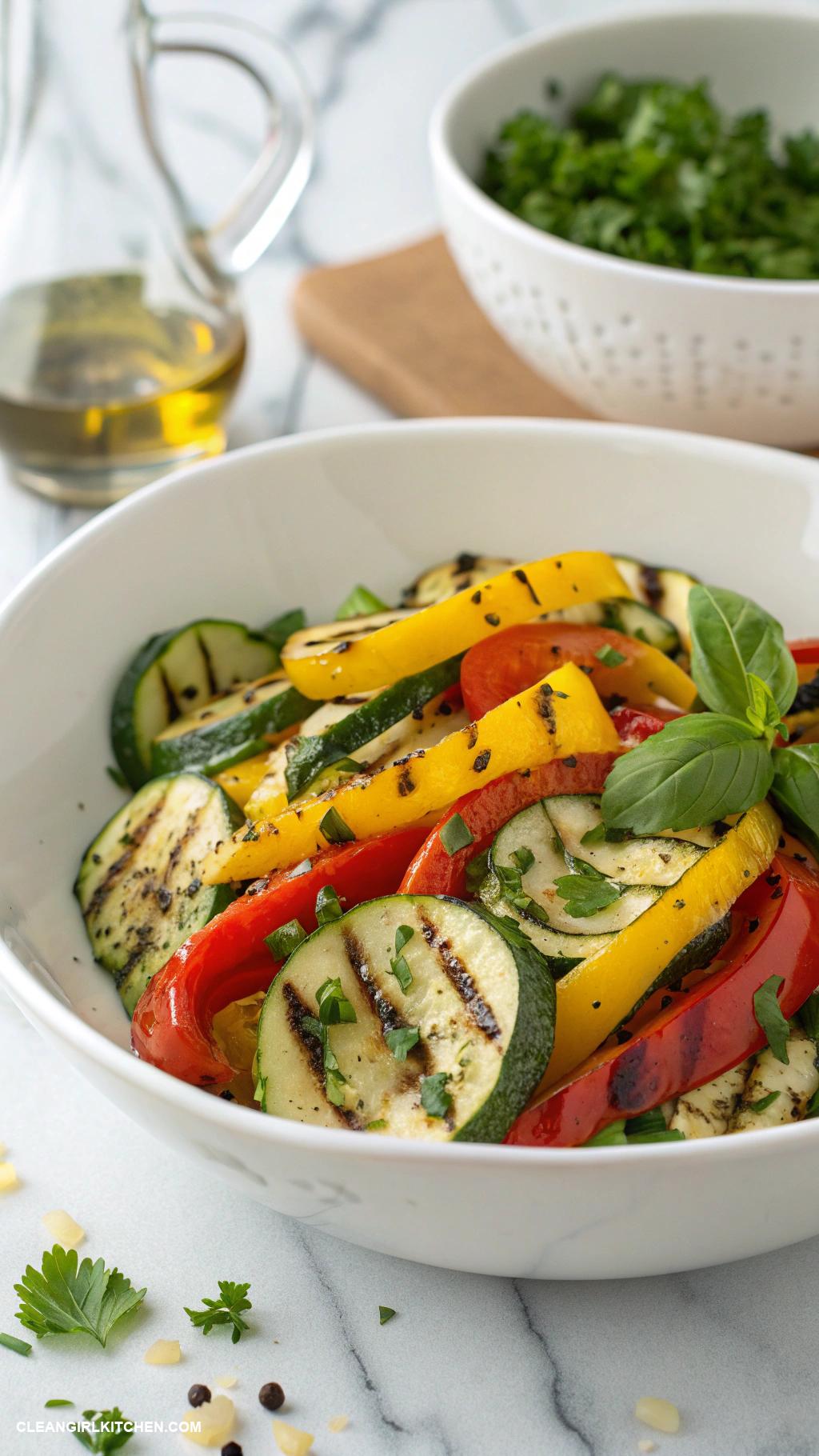 healthy zucchini recipes Grilled Zucchini and Bell Pepper Salad