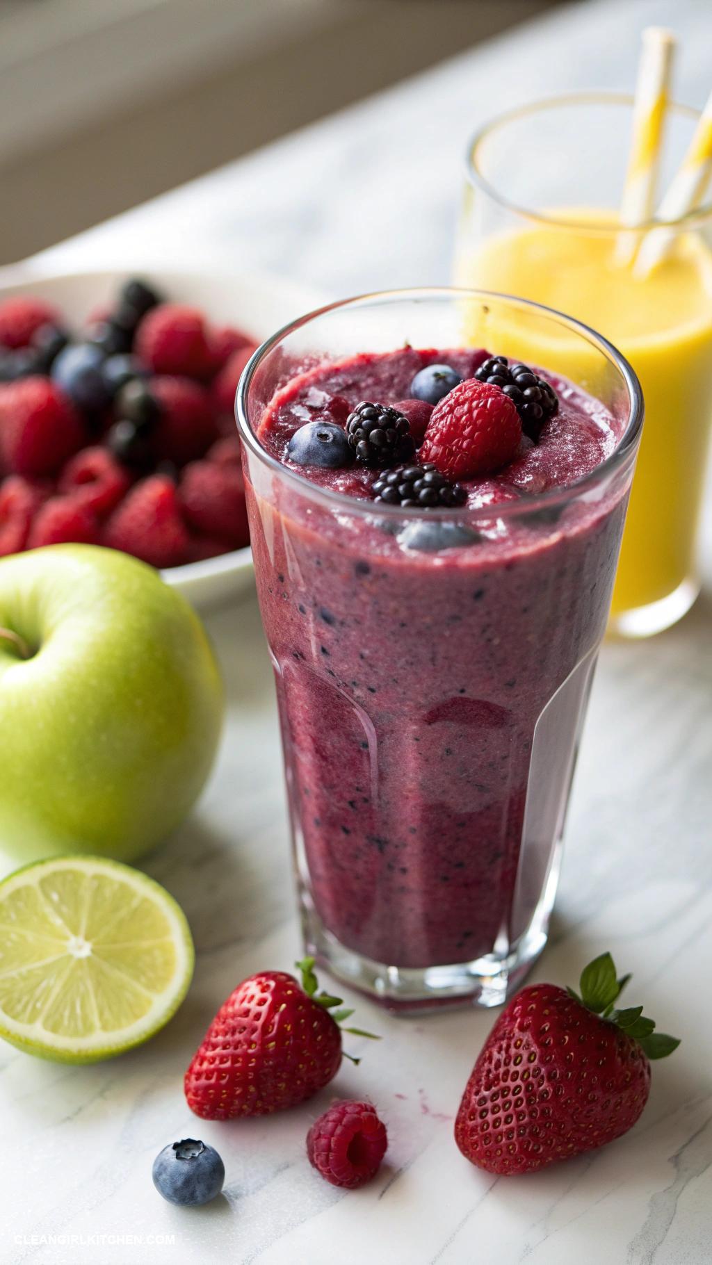 juice cleanse recipes Berry Blast Juice 1 cup mixed berries 1 apple juice of 1 lemon